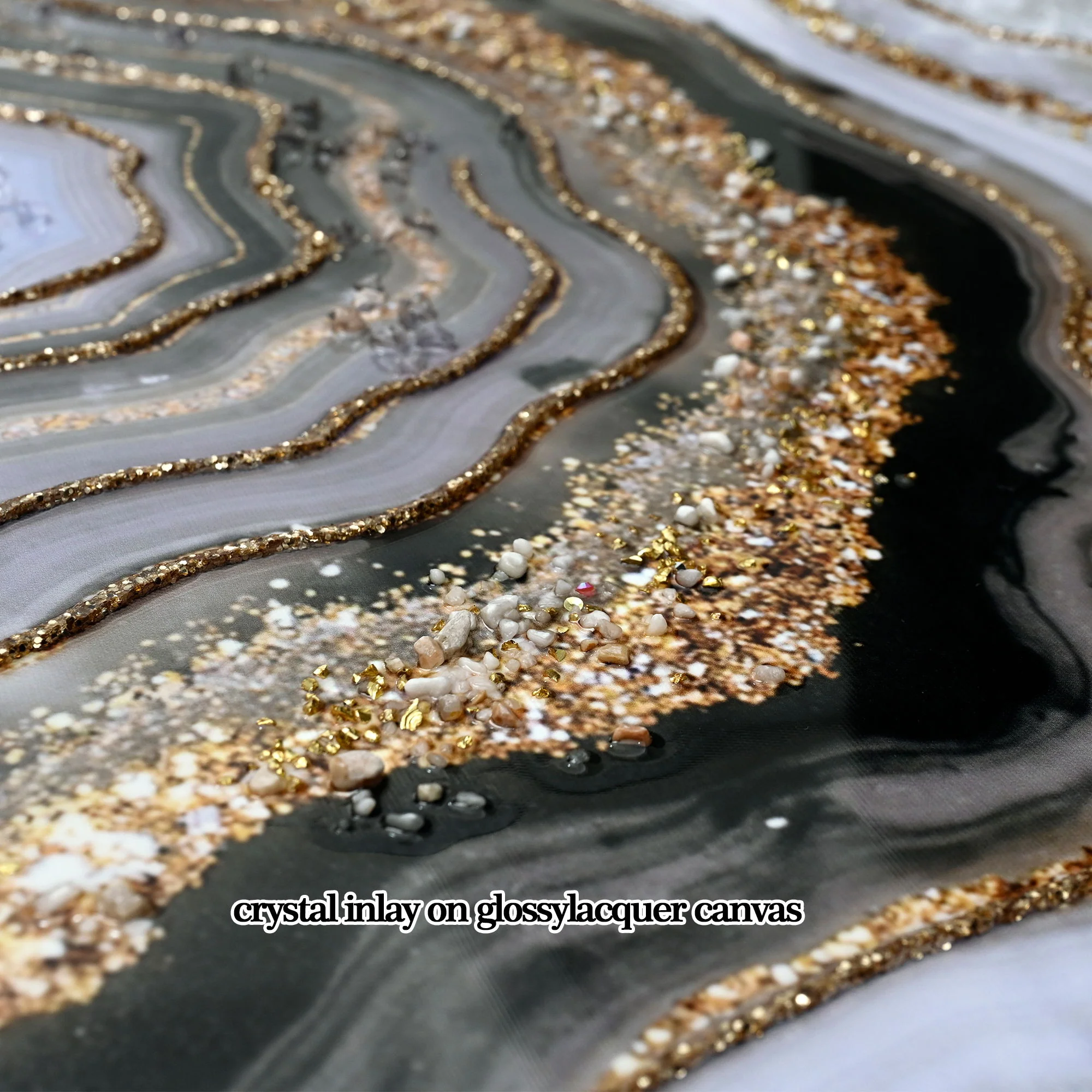 Canvas Painting Wall Art Framed, Artwork Decor, Picture Marble Print Paintings For Living Room - Frosted Glass / Gold - Image 6