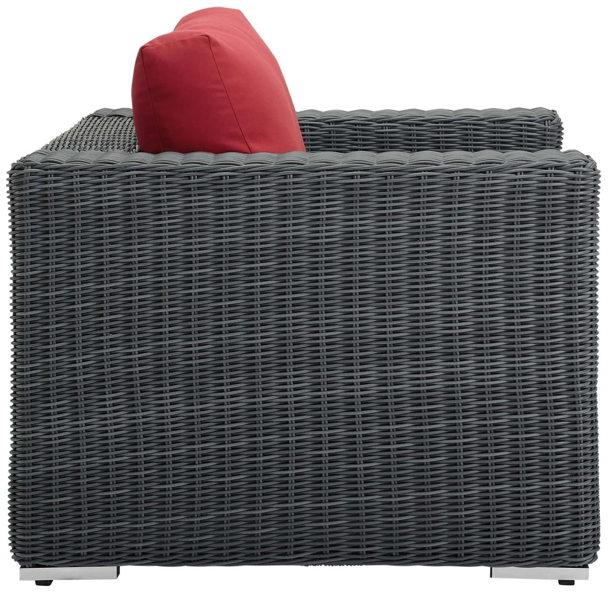 Canvas Wicker Outdoor Patio Armchair with Weather-Resistant Woven Frame - Image 5