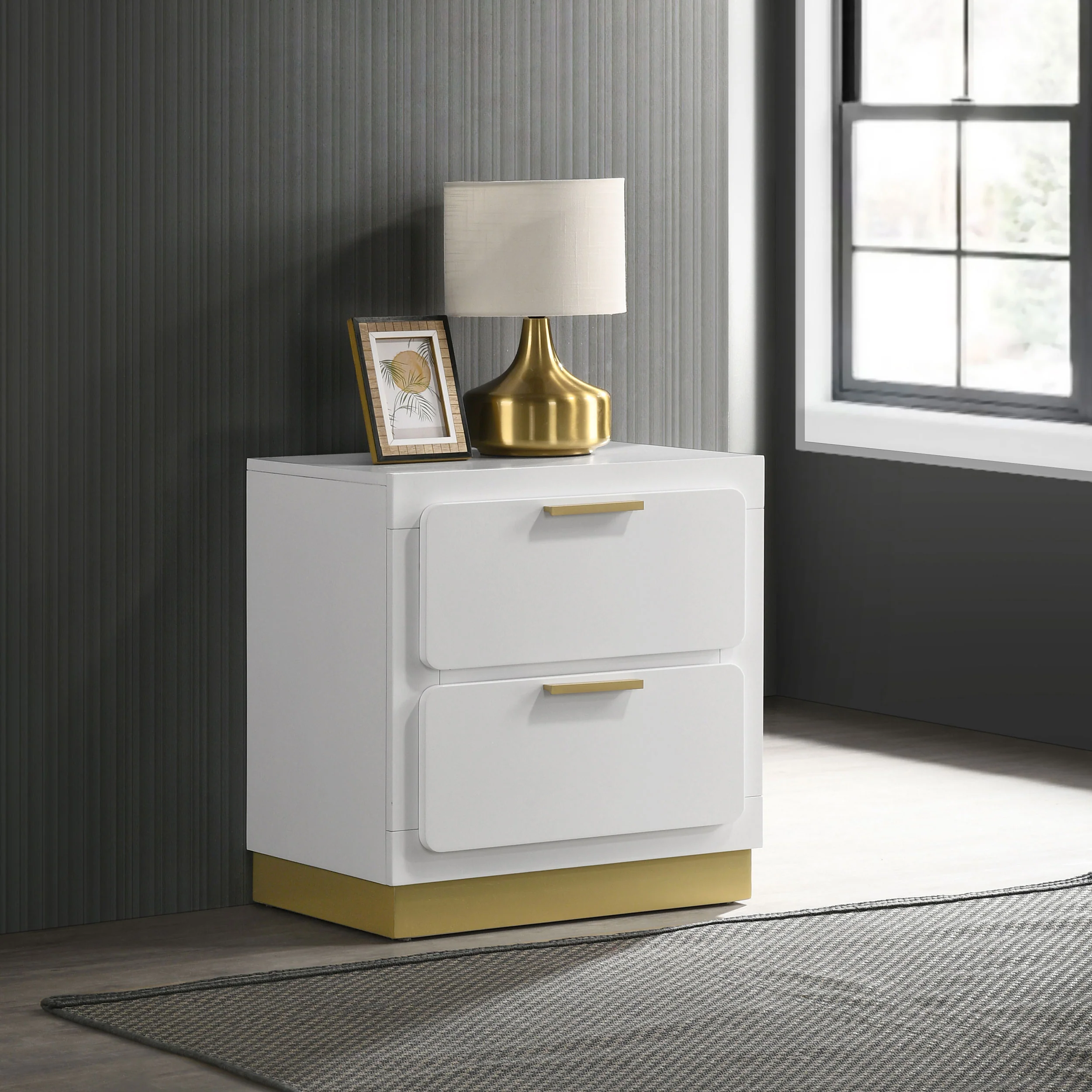 Caraway 2-Drawer Nightstand White - Image 3
