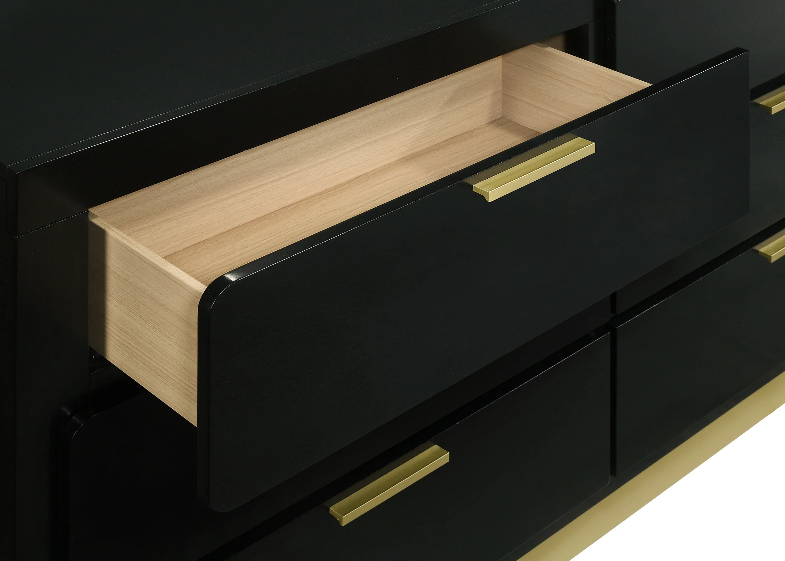 Caraway 6-Drawer Dresser with Mirror - Black - Image 10