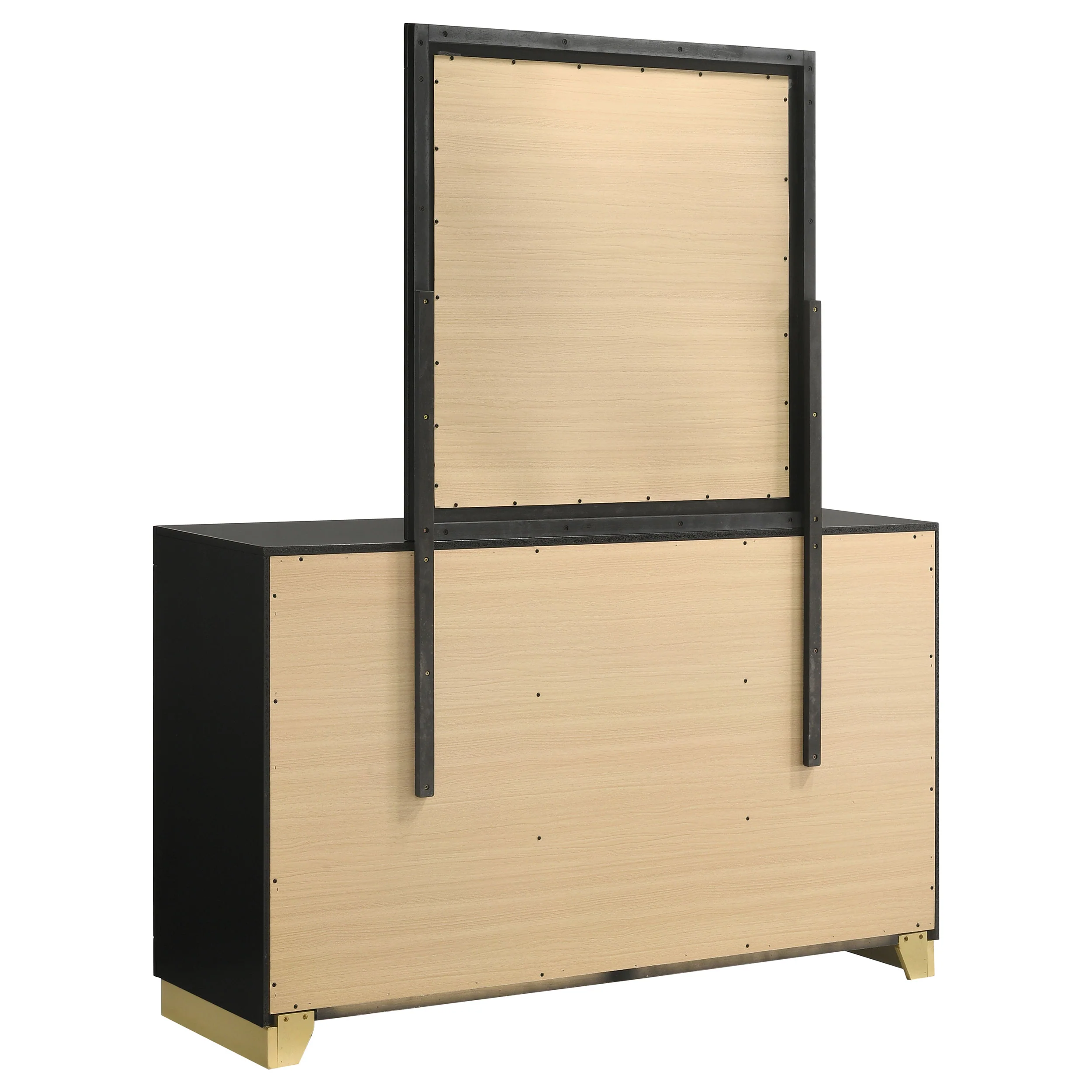 Caraway 6-Drawer Dresser with Mirror - Black - Image 7