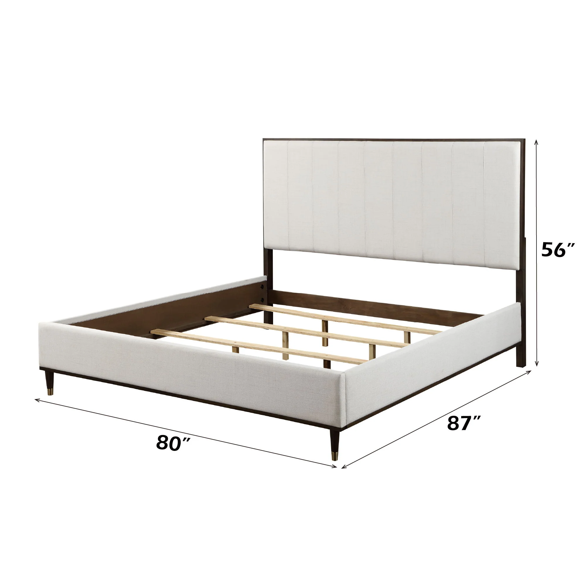 Carena - 5 Piece Bedroom Set (Eastern King Dresser Chest Mirror Nightstand) - Brown / Light Gray / White - Image 4
