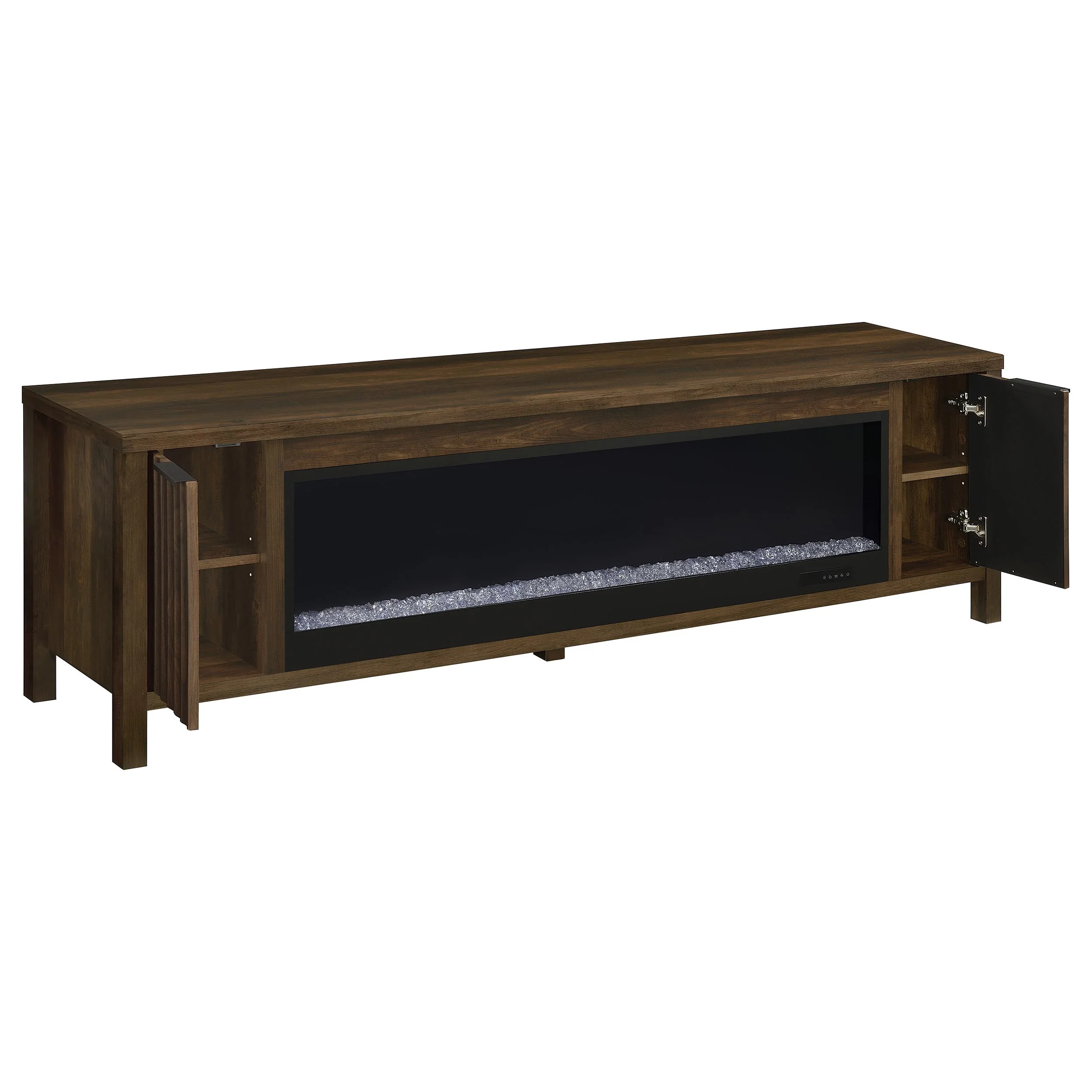 Carey 79-Inch TV Stand Fireplace Media Console Dark Pine - Image 2