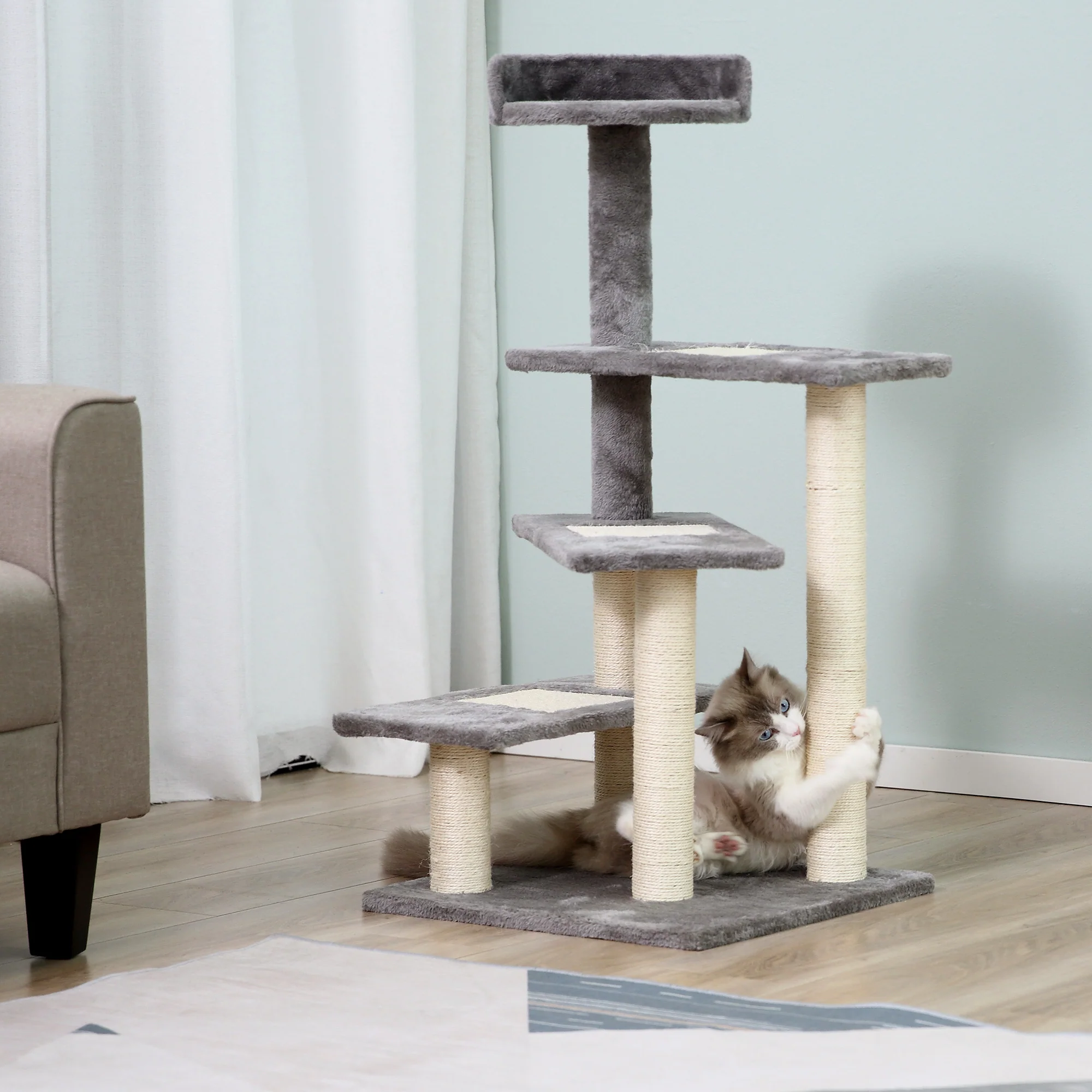 Carina 40-Inch 5-Level Revolving Stair Cat Tree and Climbing Tower - Image 3
