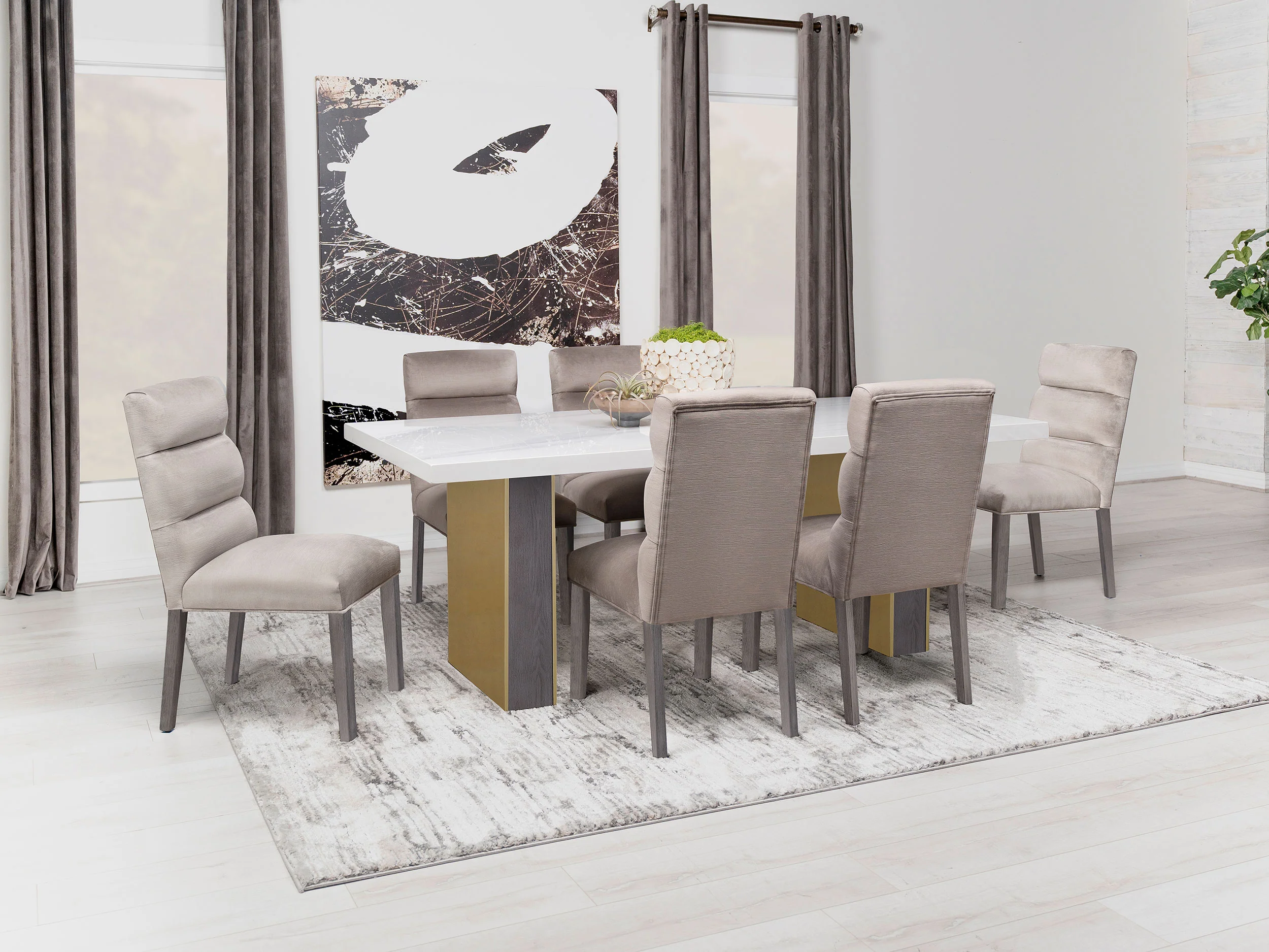 Carla Velvet Upholstered Dining Side Chair Stone - Image 19