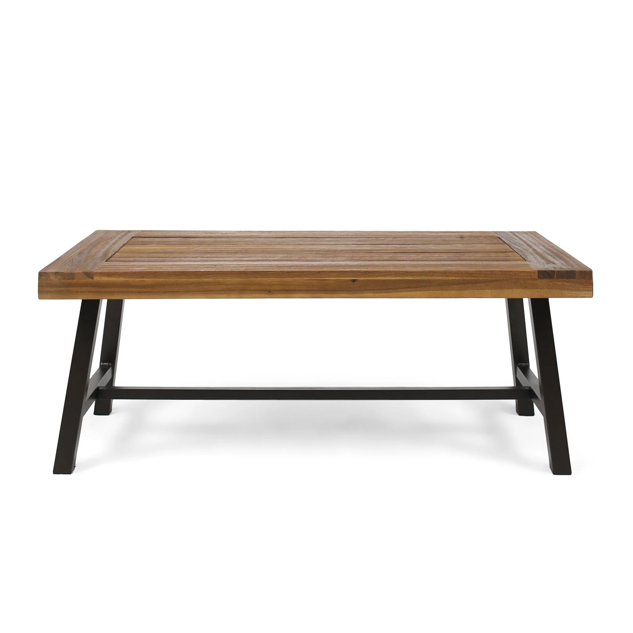 Carlisle - Industrial Coffee Table With And Slat Panel Design - Natural - Image 5
