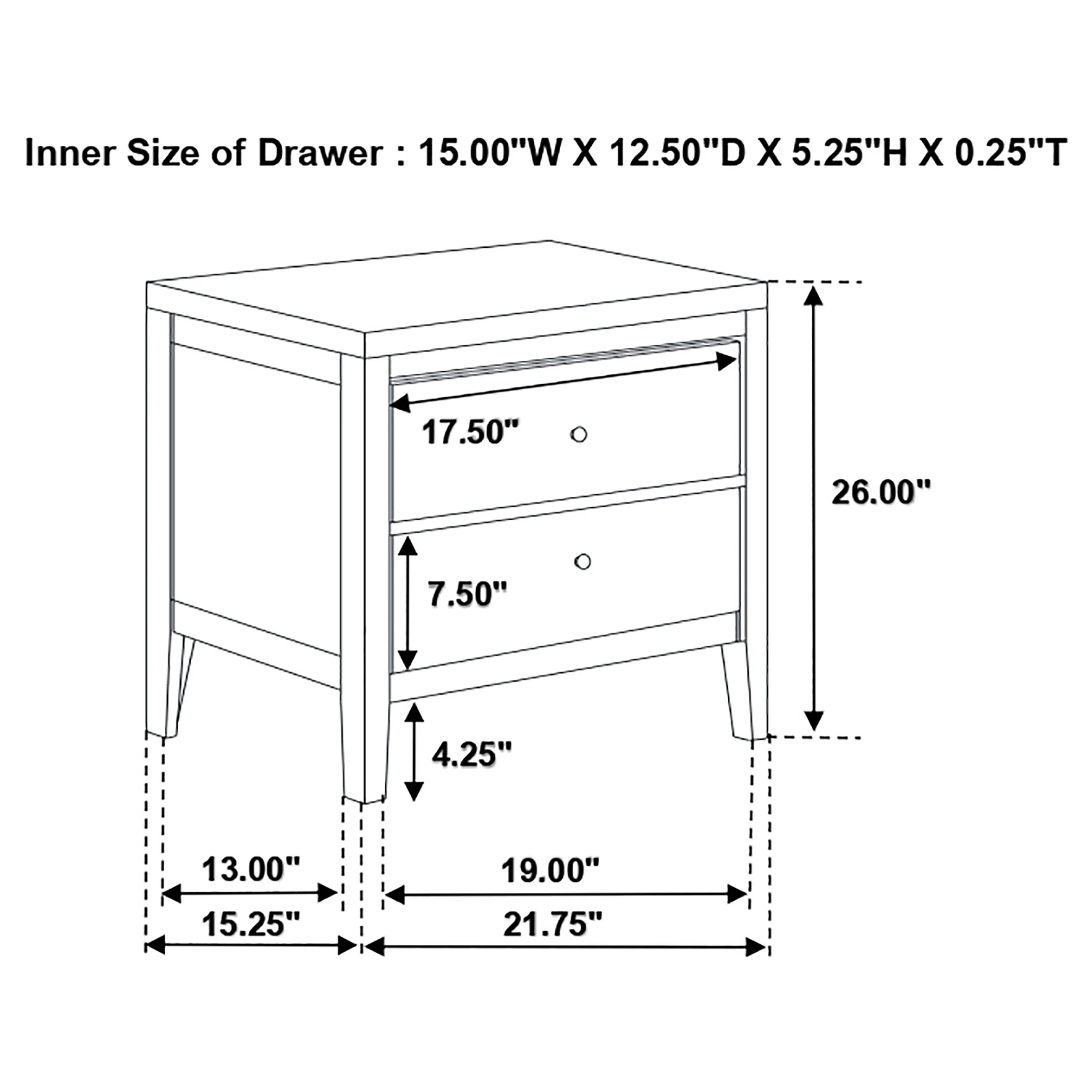 Carlton 2-Drawer Nightstand in Cappuccino - Image 11