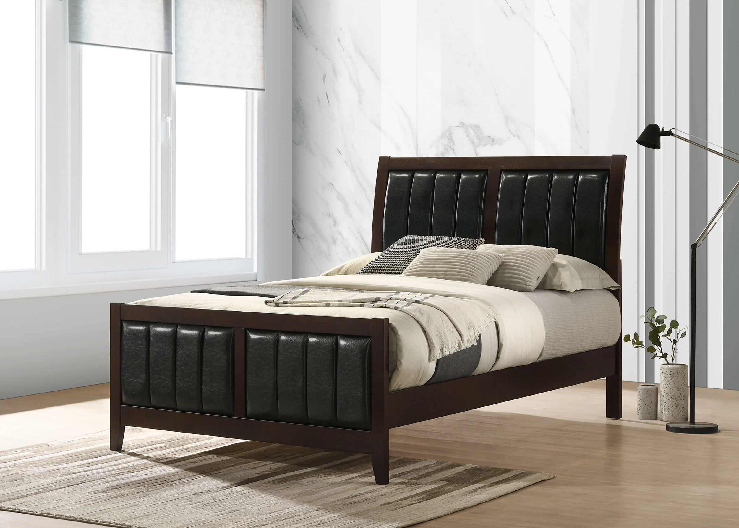 Carlton Wood Full Panel Bed Cappuccino - Image 2