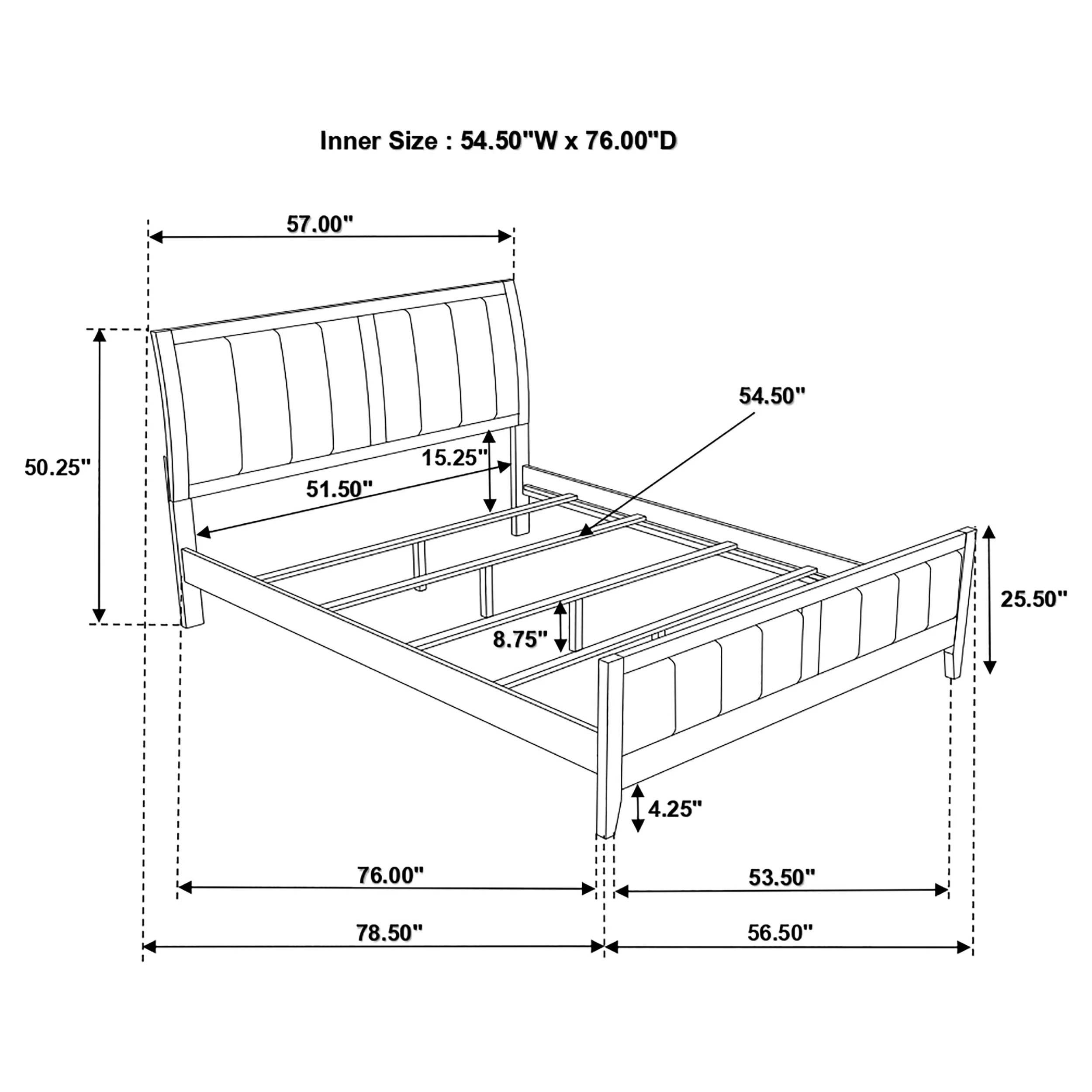 Carlton Wood Full Panel Bed Cappuccino - Image 7