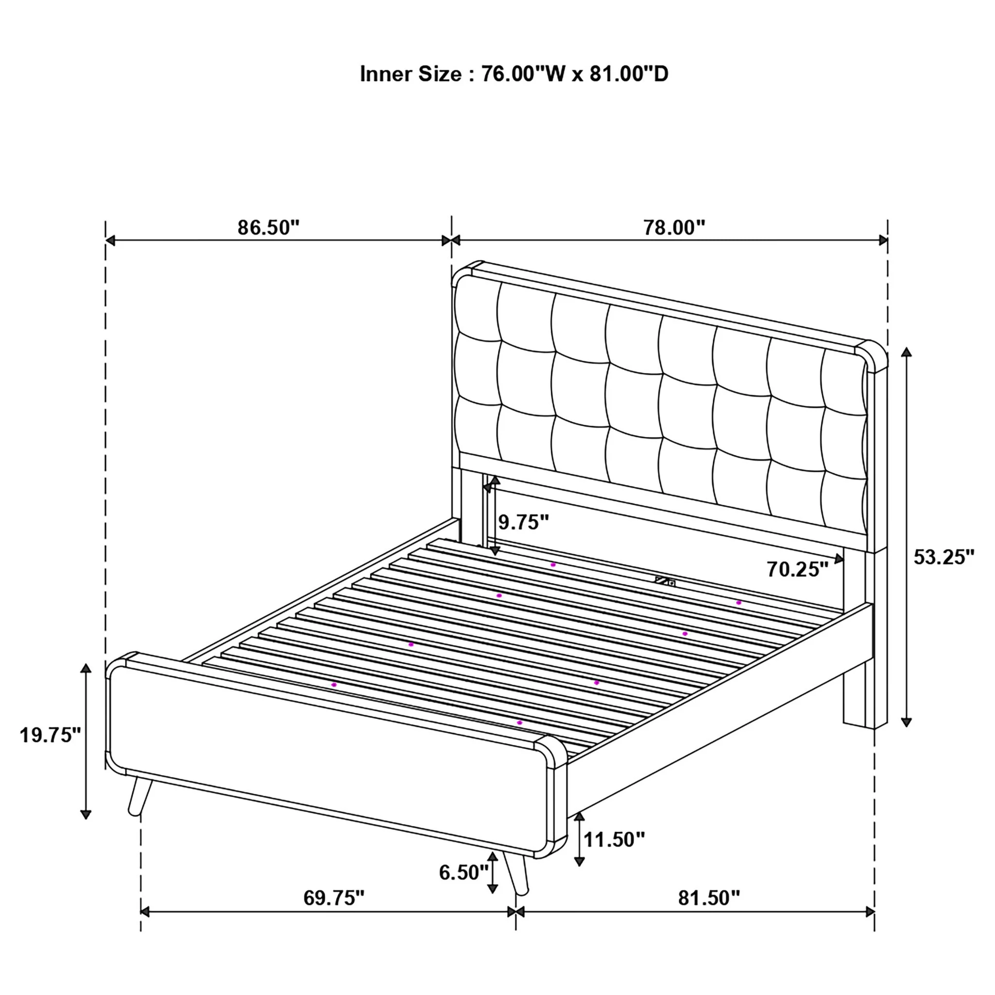 Carson Carrington - Platform Bed With Tufted Upholstery - Image 6