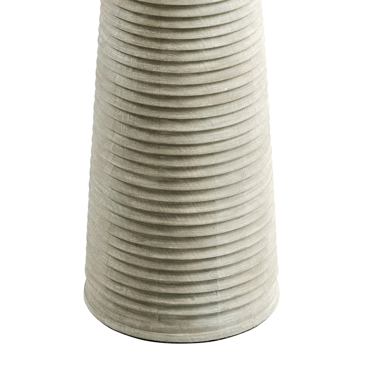 59" Carved Ribbed Wood Floor Lamp with Drum Shade – White Gray - Image 9