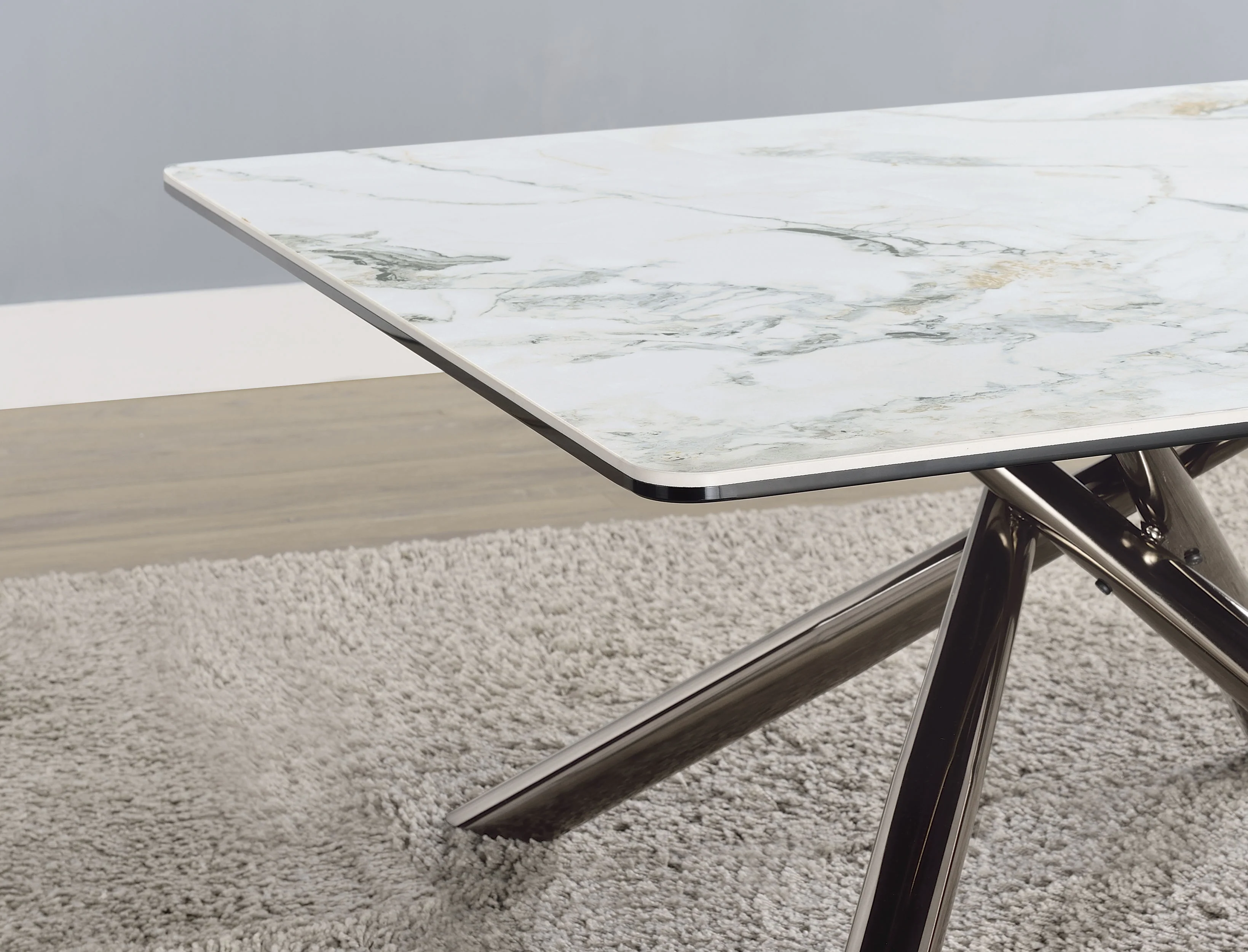 Carvell Square Sintered Stone Coffee Table Mirage White - Image 10