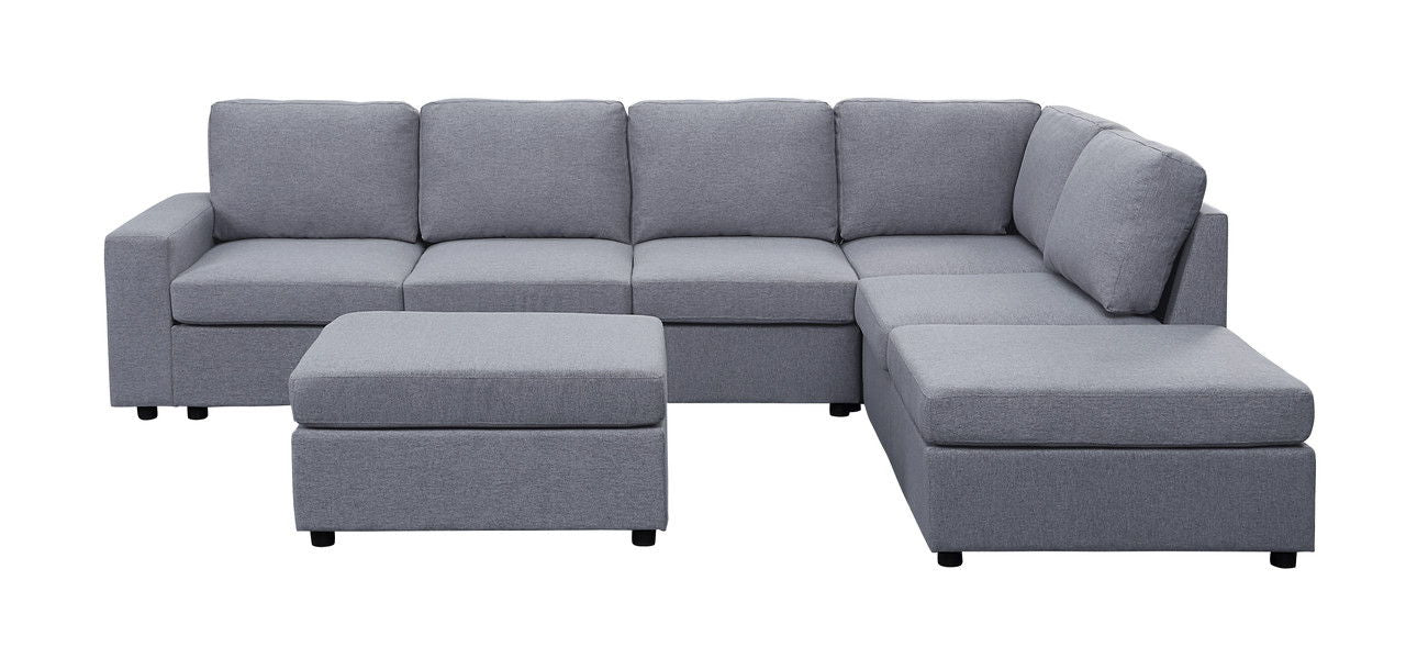 Cassia - 7 Seat Reversible Modular Sectional Sofa With Ottoman - Image 10