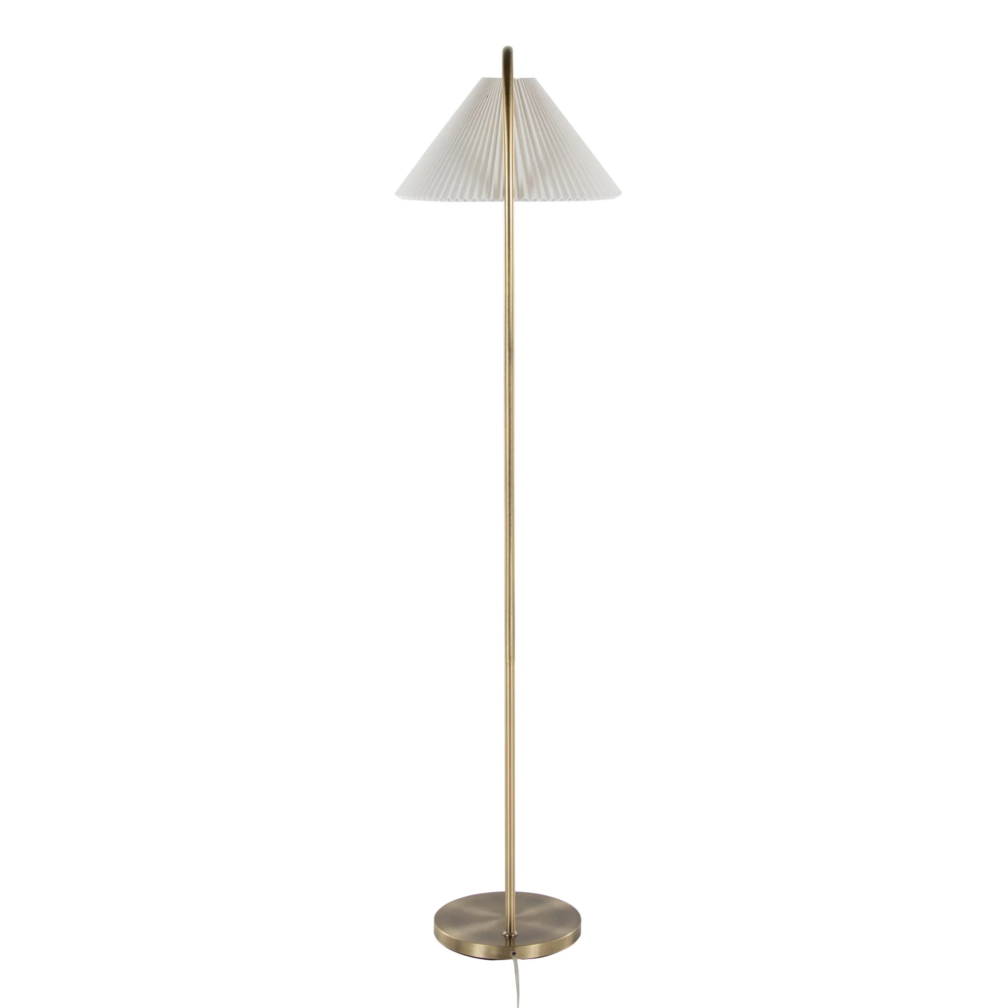 Cassis - Glam / Art Deco Floor Lamp Pleated - Gold / White - Image 2