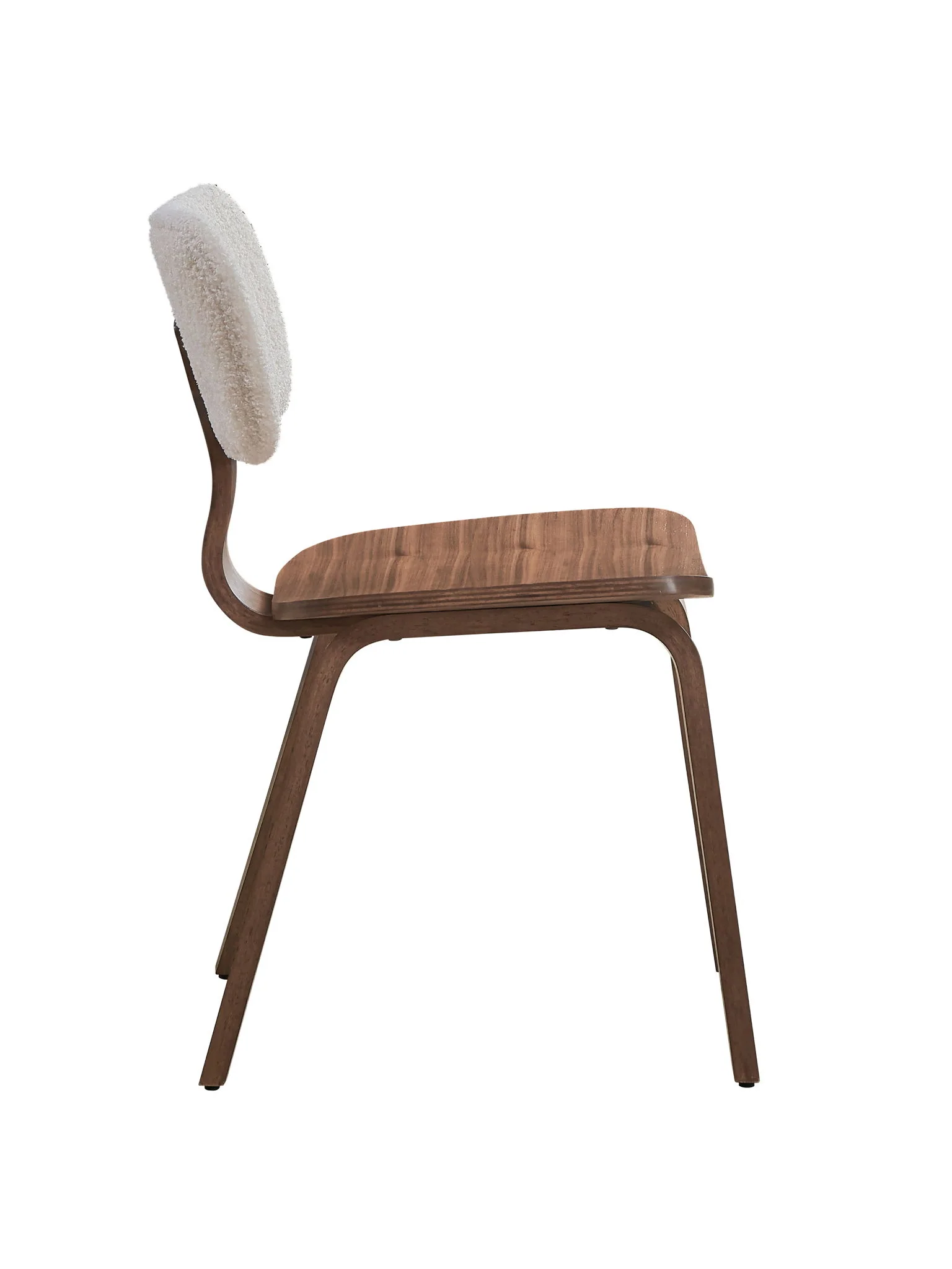 Casson - Boucle 7 Walnut Side Chair (Set of 2) - White / Walnut - Image 8