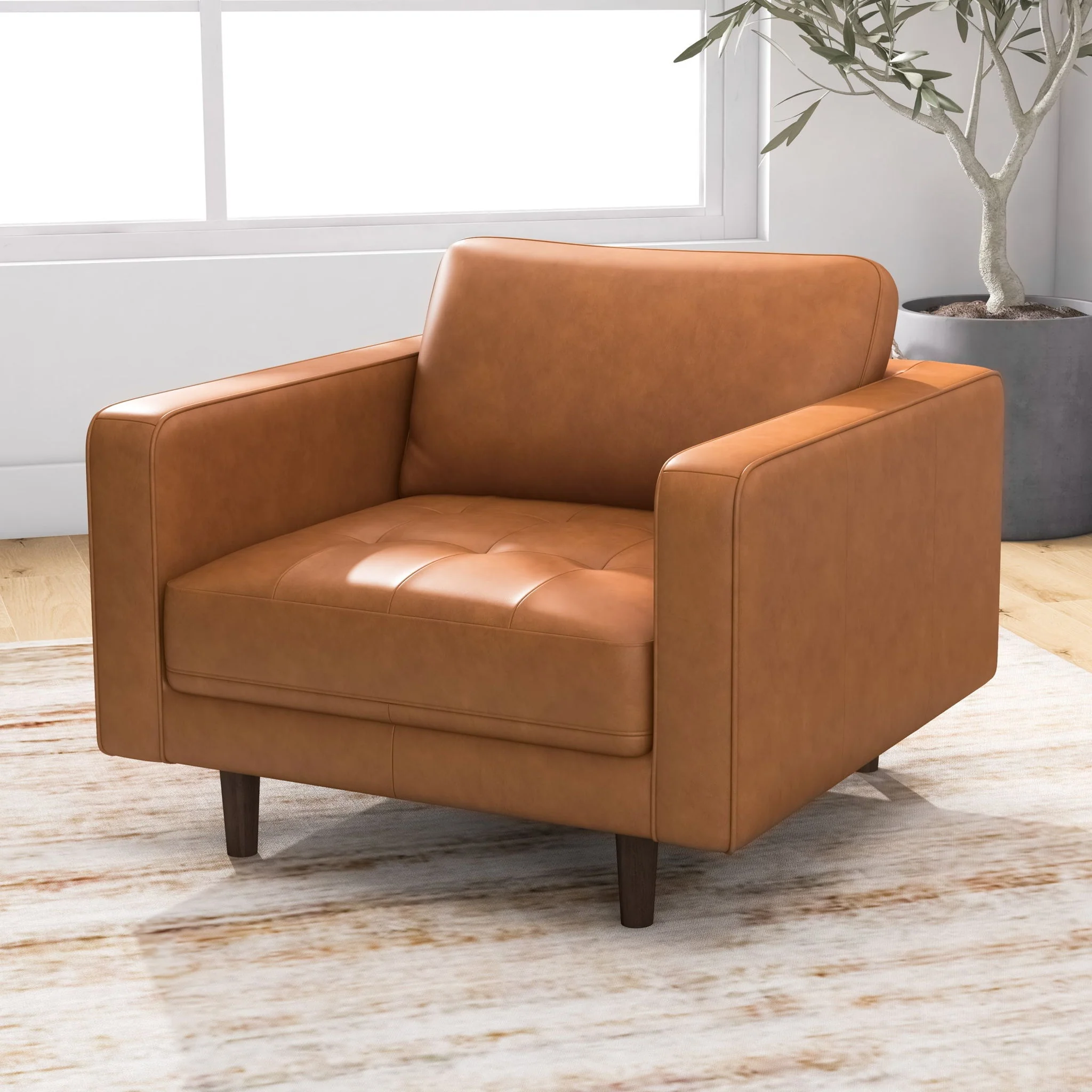 Catherine - Lounge Chair - Brown / Tan - Image 2