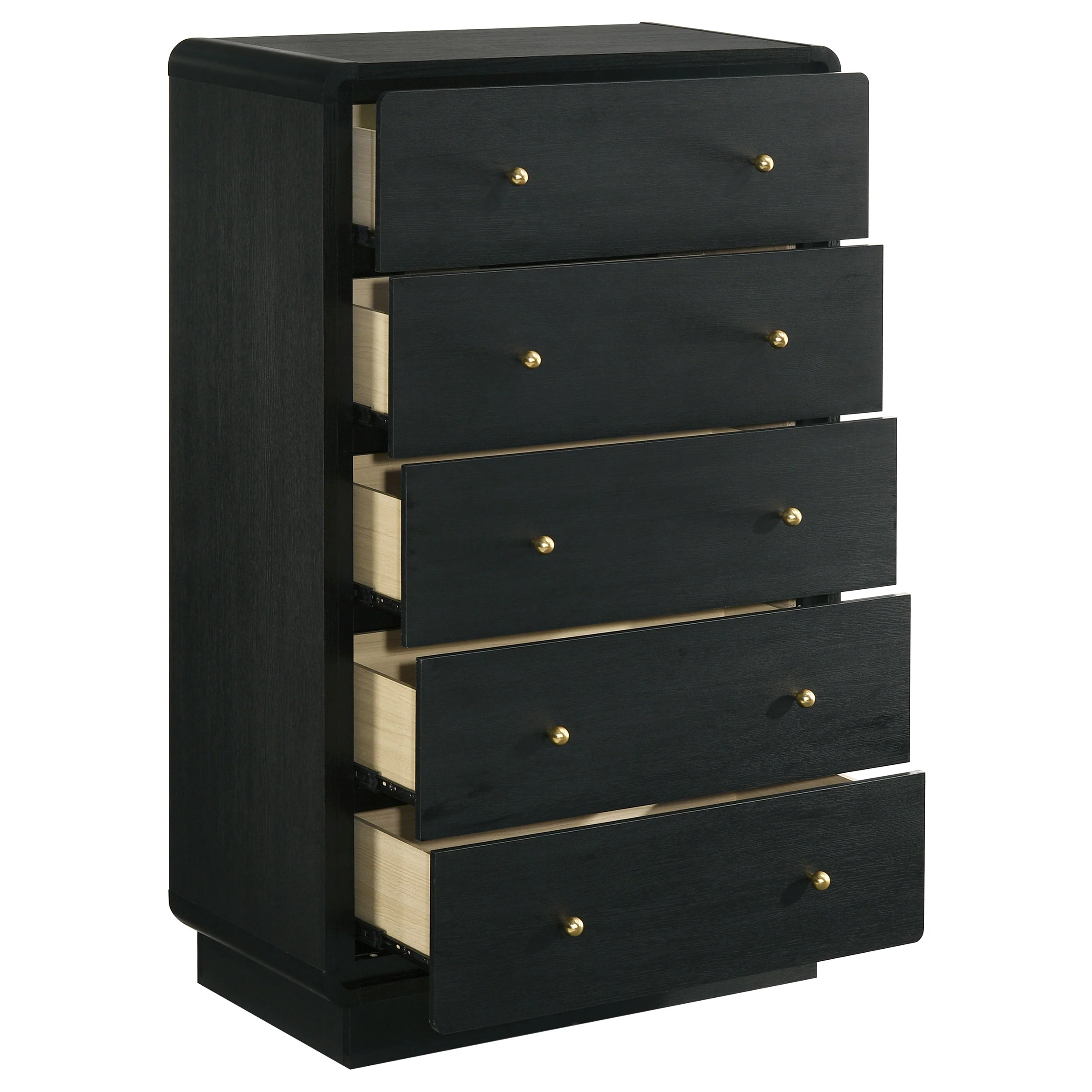 Cavelle 5-Drawer Chest of Drawers in Black - Image 10