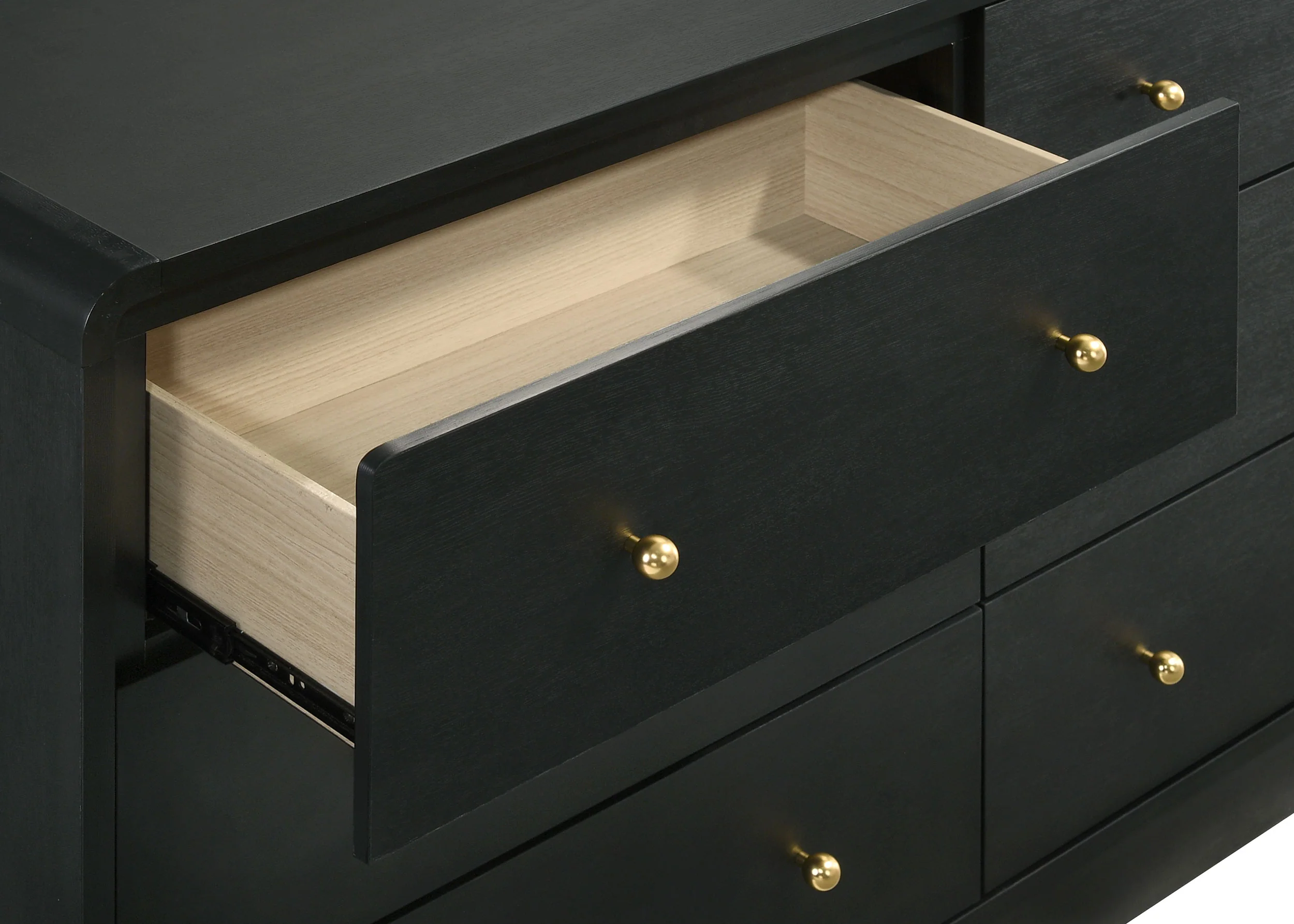 Cavelle 6-Drawer Dresser and Mirror in Black - Image 6
