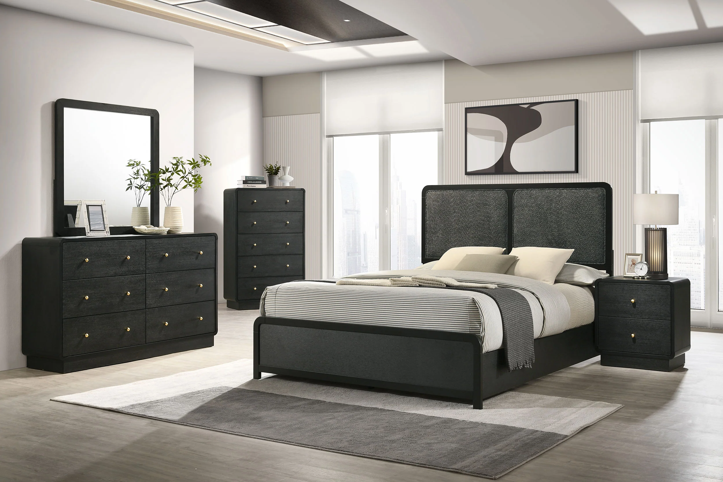 Cavelle 6-Drawer Dresser Cabinet in Black - Image 12
