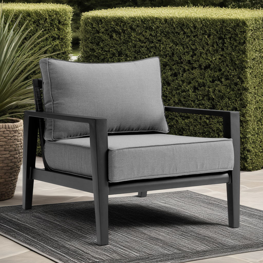 Cayman - Aluminum Outdoor Chair - Black / Dark Gray - Image 5