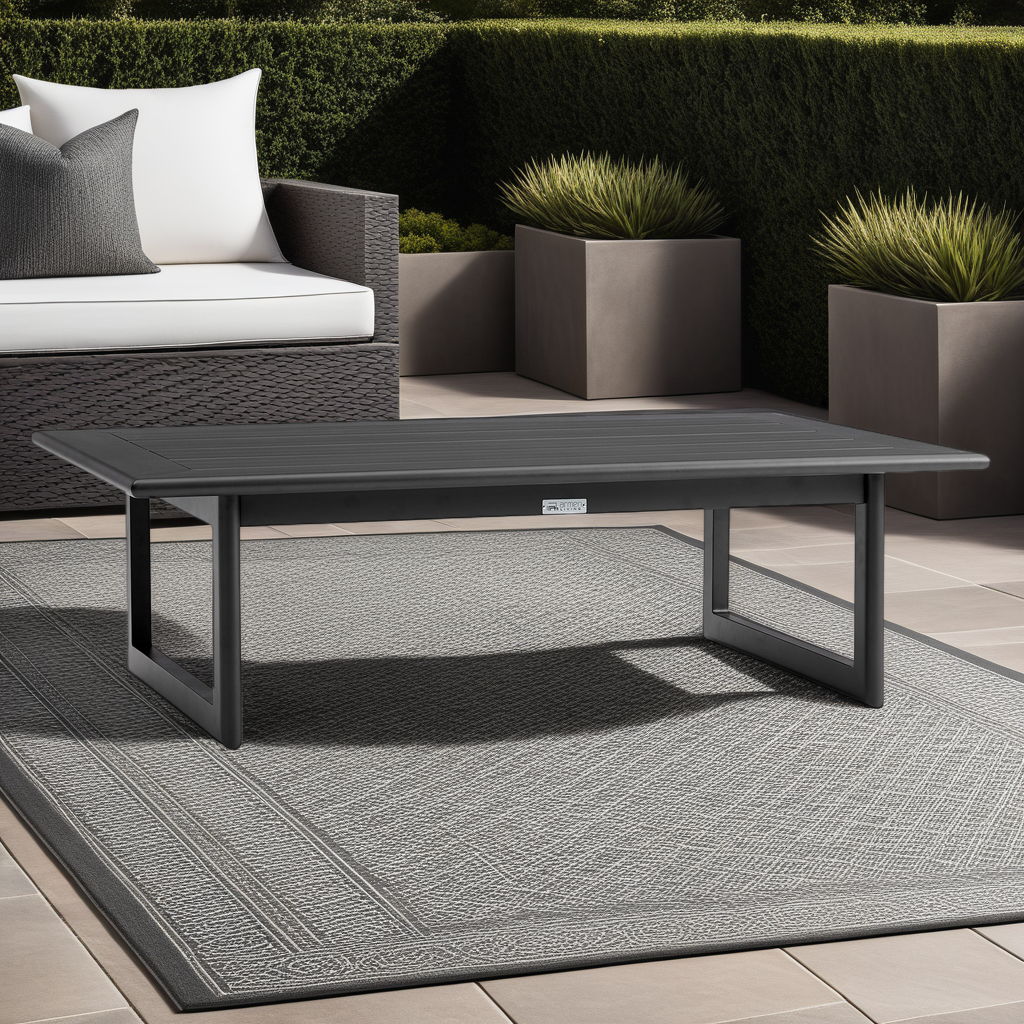 Cayman - Aluminum Outdoor Coffee Table - Black - Image 4