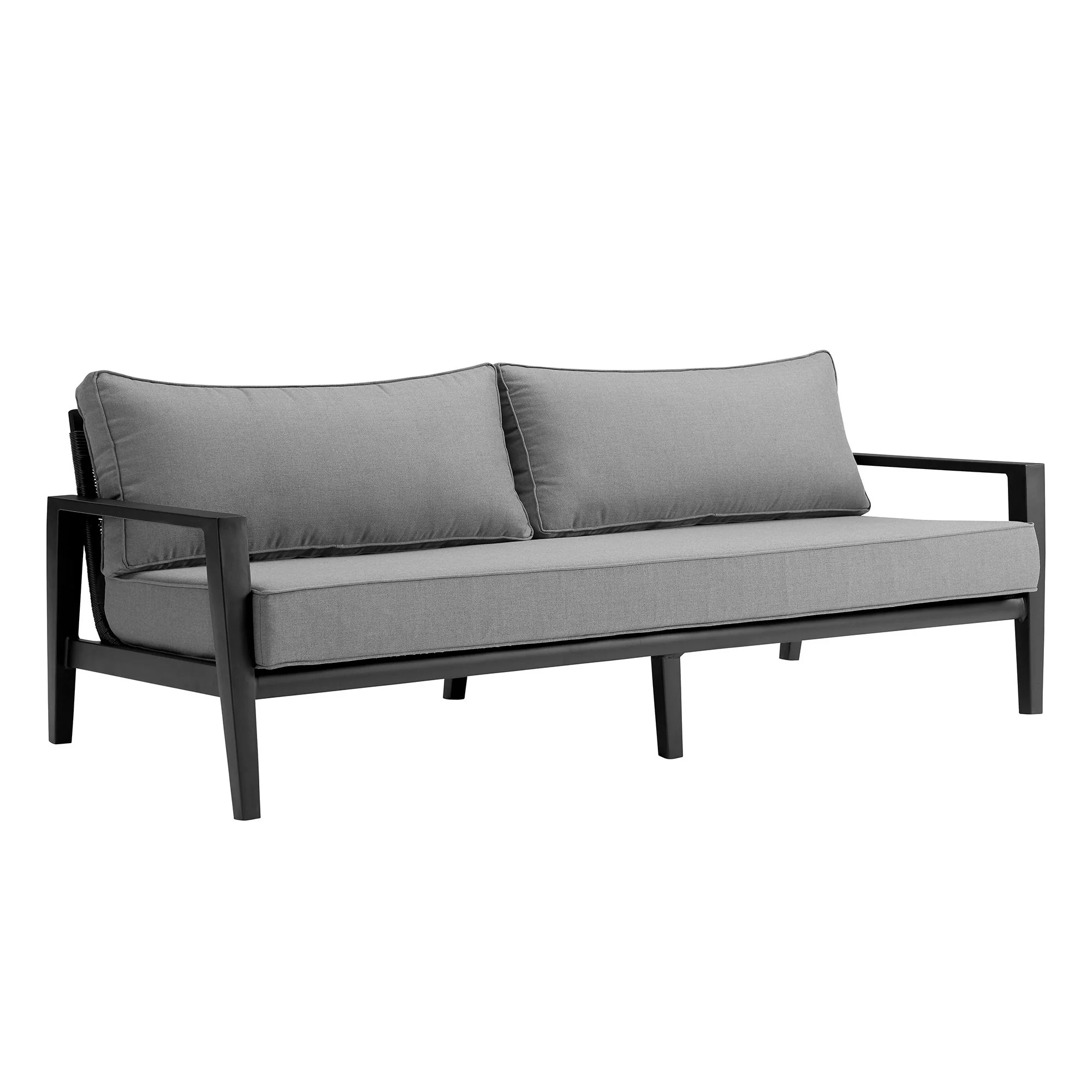 Cayman - Aluminum Outdoor Sofa - Black / Dark Gray - Image 4