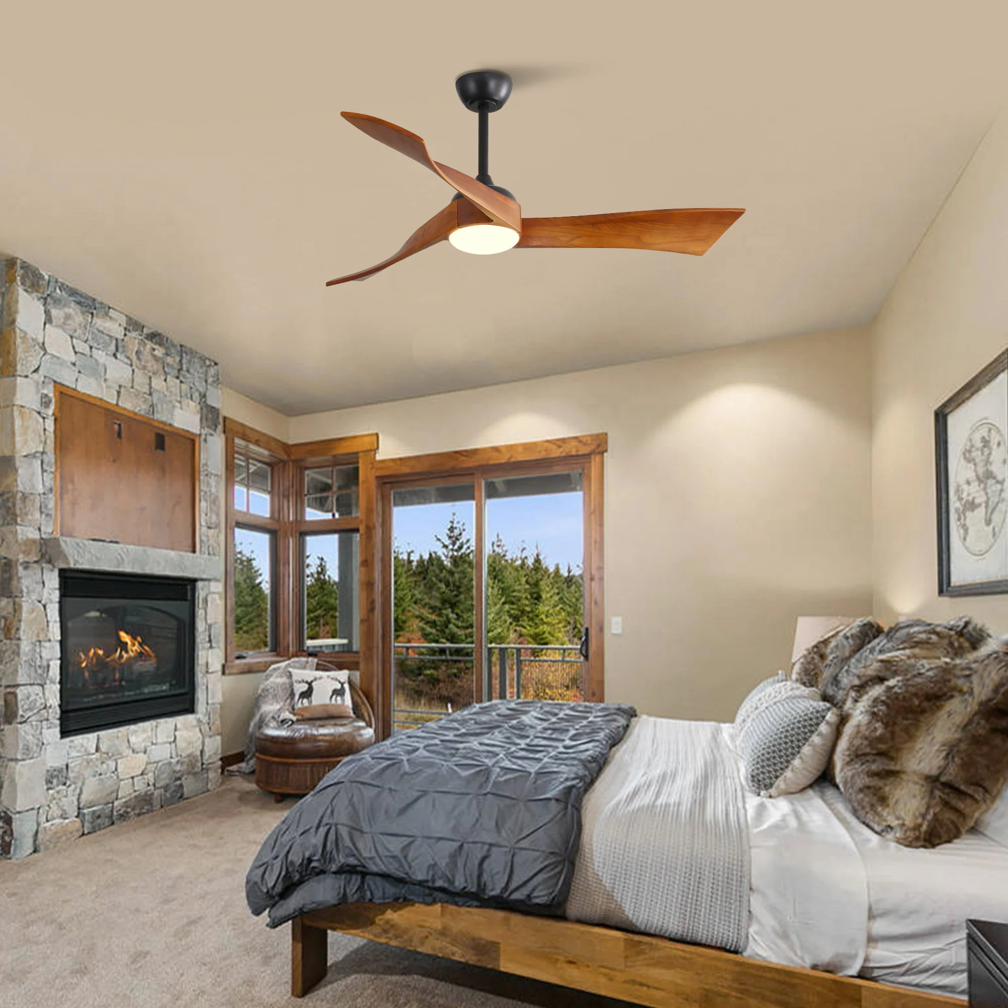 Ceiling Fan With Reversible DС Motor - Black - Image 5
