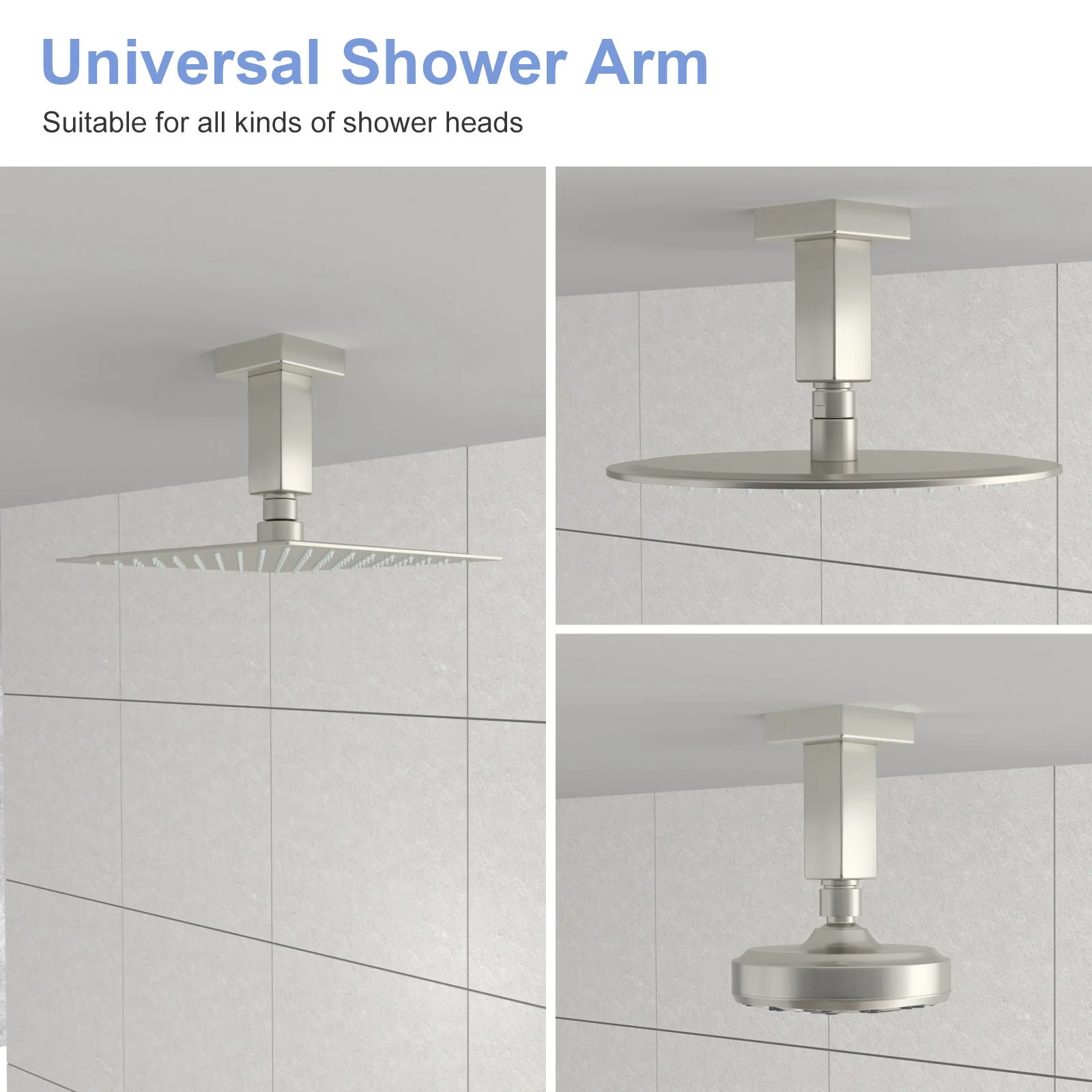 Ceiling Mounted Shower Arm With Flange Stainless Steel - Image 4