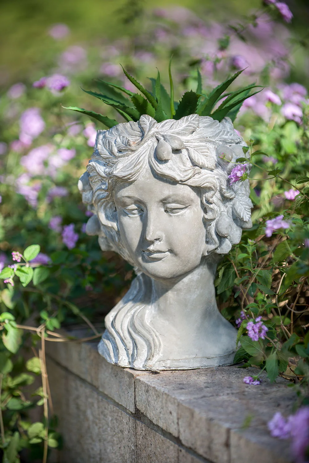Cement Bust Wall Planter Indoor Outdoor Home Garden Decor, 8 - Gray - Image 9