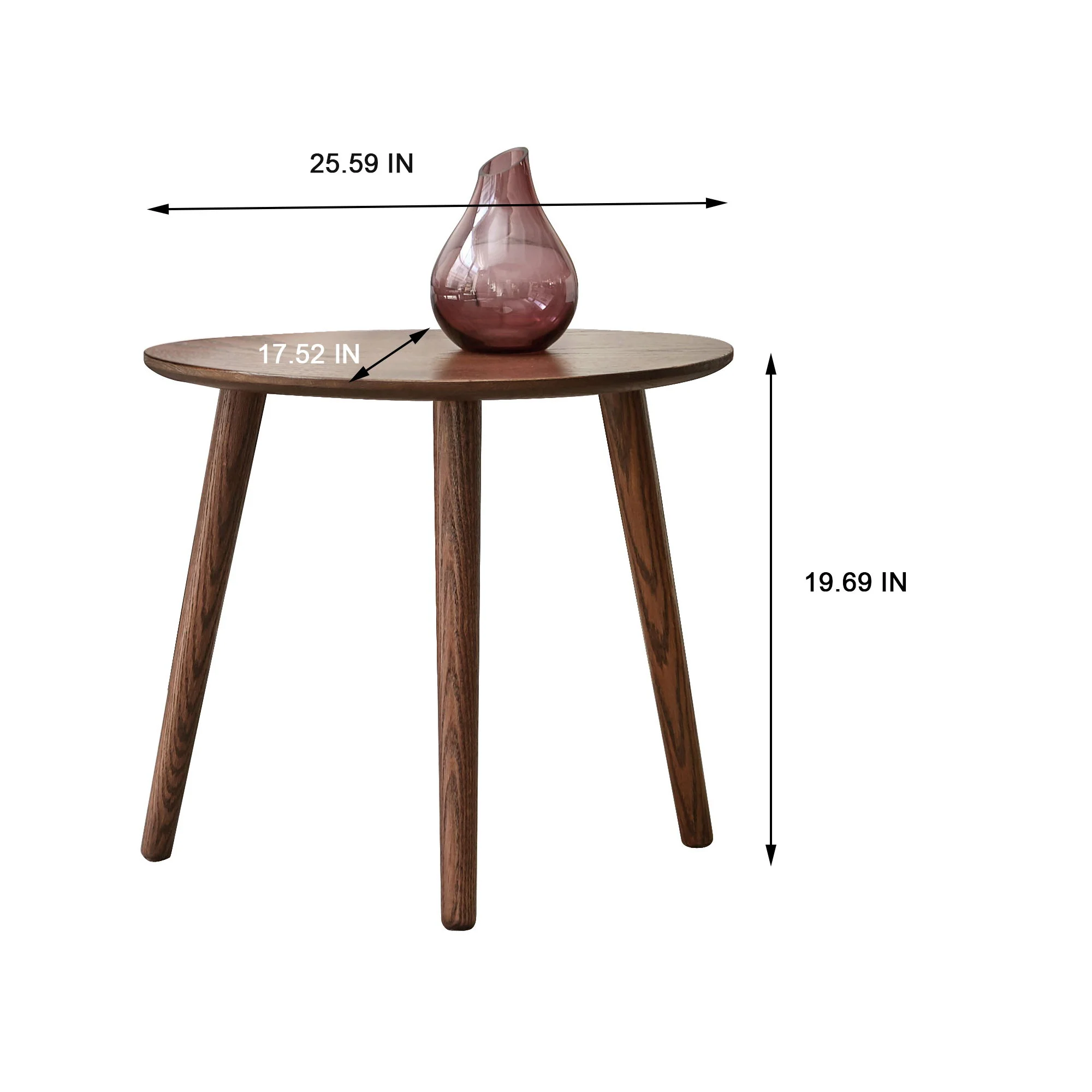 Center Table Low Table 100% Solid Oak Wood Top Plate Desk Pebble Shaped Natural Wooden Coffee Table - Walnut - Image 6