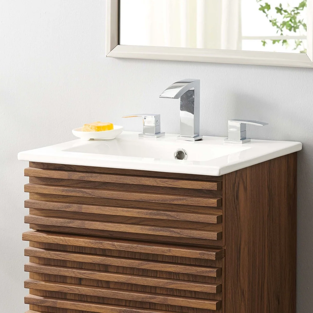 Ceramic Bathroom Sink – Rectangular Basin with Countertop, Available Single or Double - Image 10
