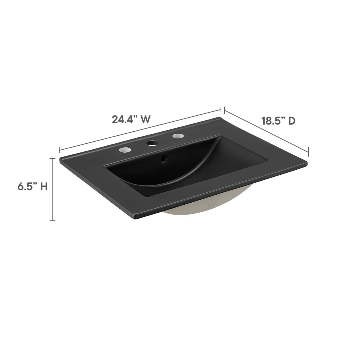 Ceramic Bathroom Sink – Rectangular Basin with Countertop, Available Single or Double - Image 17