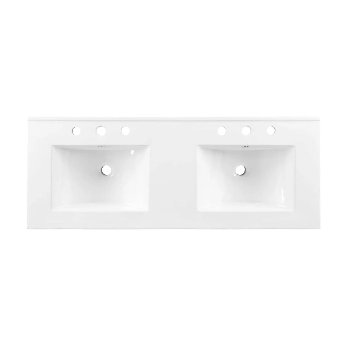 Ceramic Bathroom Sink – Rectangular Basin with Countertop, Available Single or Double - Image 53