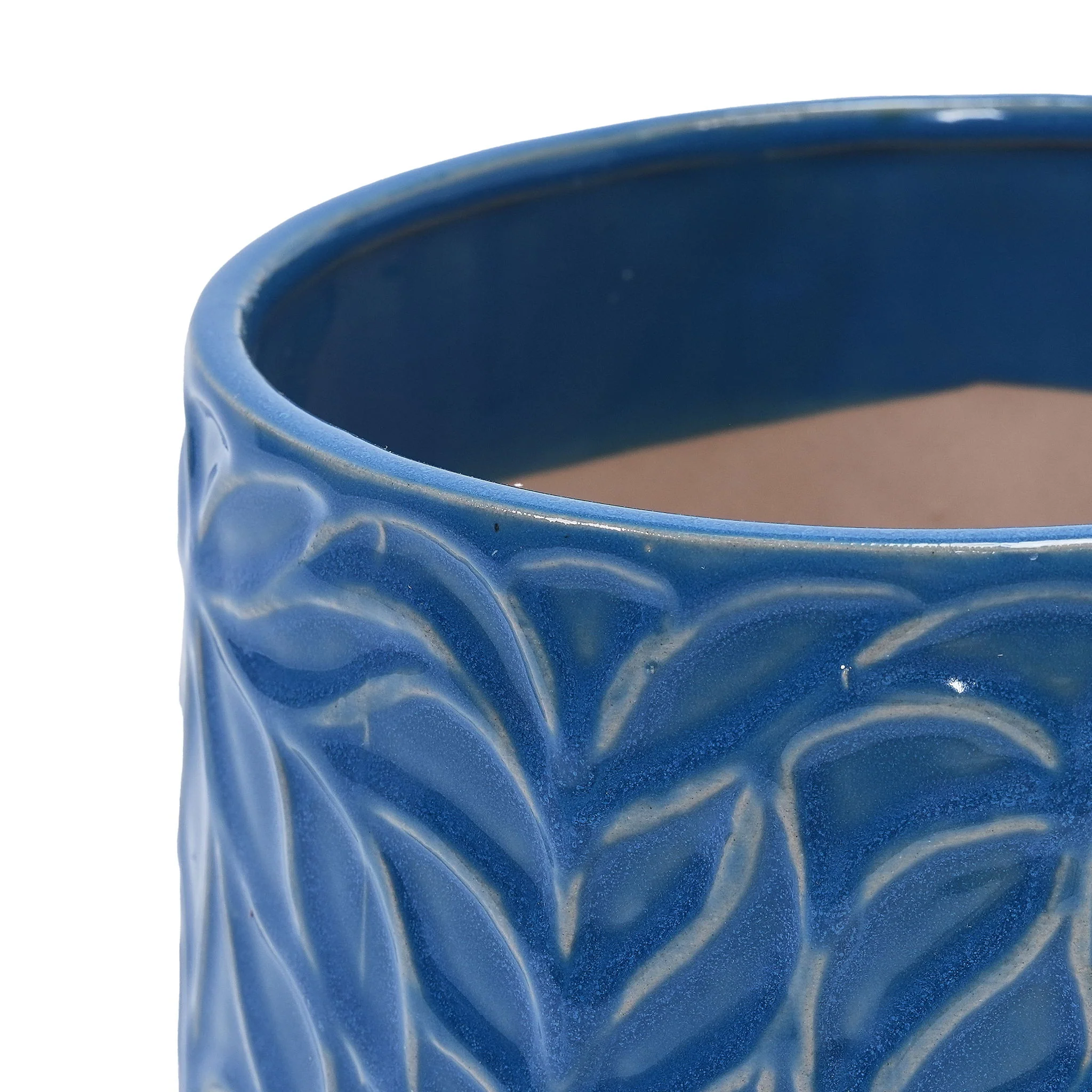 Ceramic Flowerpot, 7" Planter For Patio, Garden, Windowsill (Set of 2) - Antique Navy Blue - Image 8