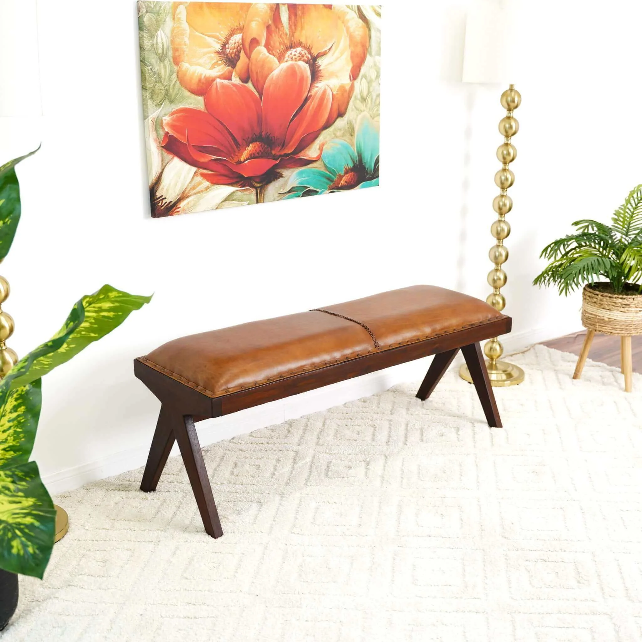 Chad - Bench - Brown / Tan - Image 4