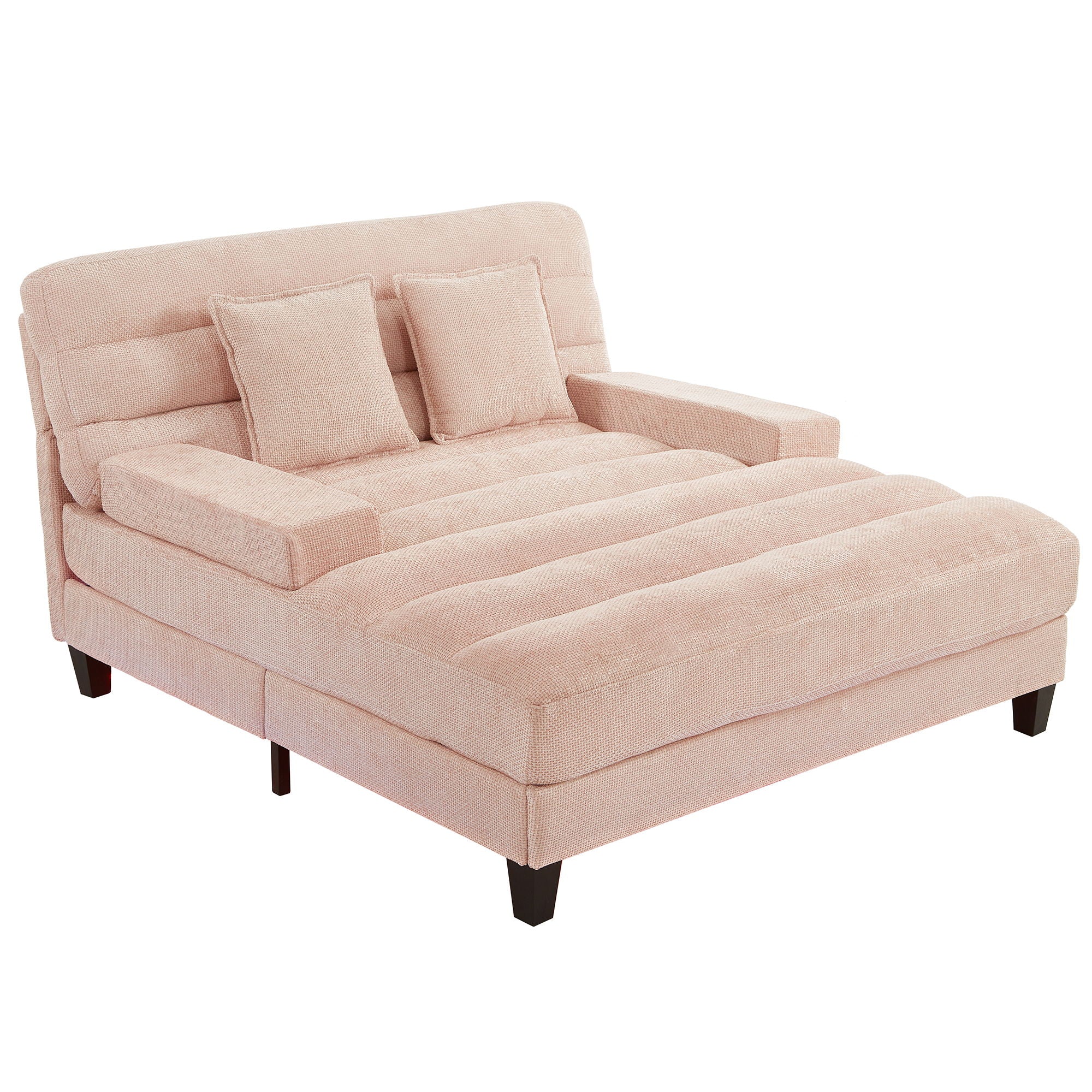 Chaise Bed Lounge Sofa Chair With Adjustable Backrest And LED Light Strip - Image 4
