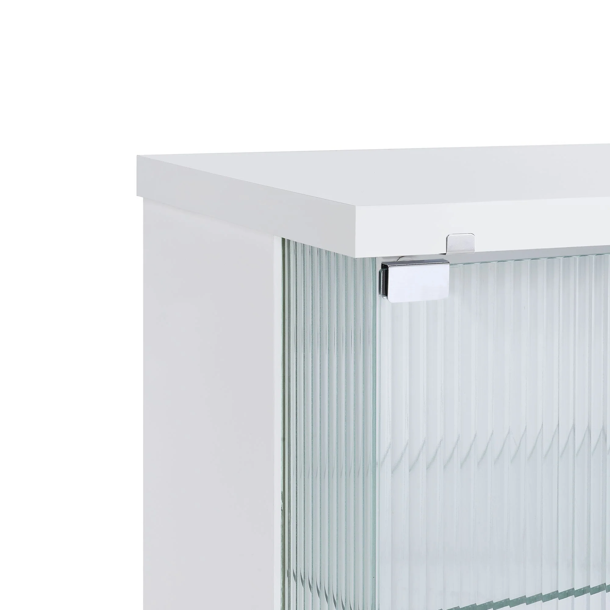 Chandra - 70" TV Stand With LED - Glossy White - Image 8