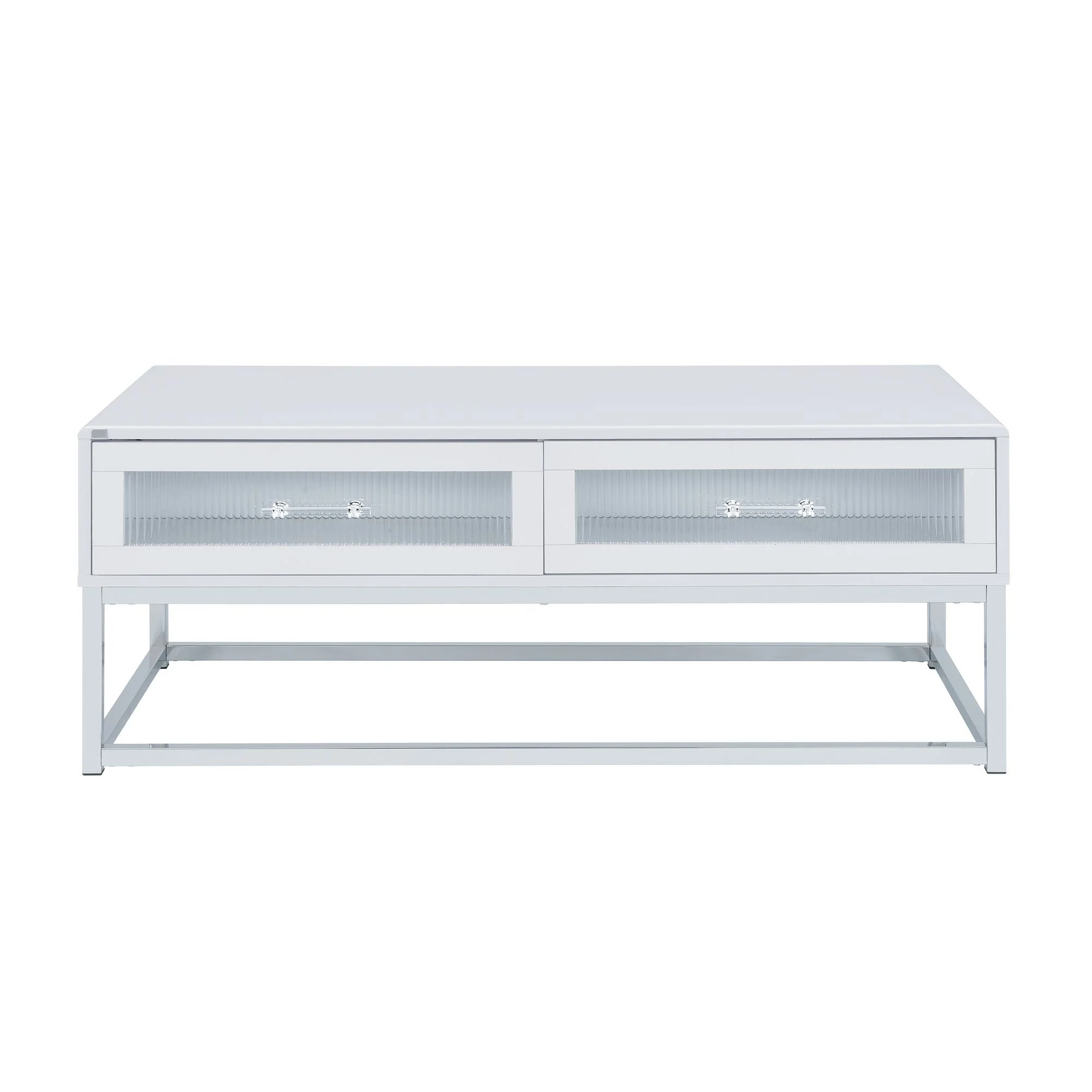 Chandra - Coffee Table With LED And Battery Pack - Glossy White - Image 7