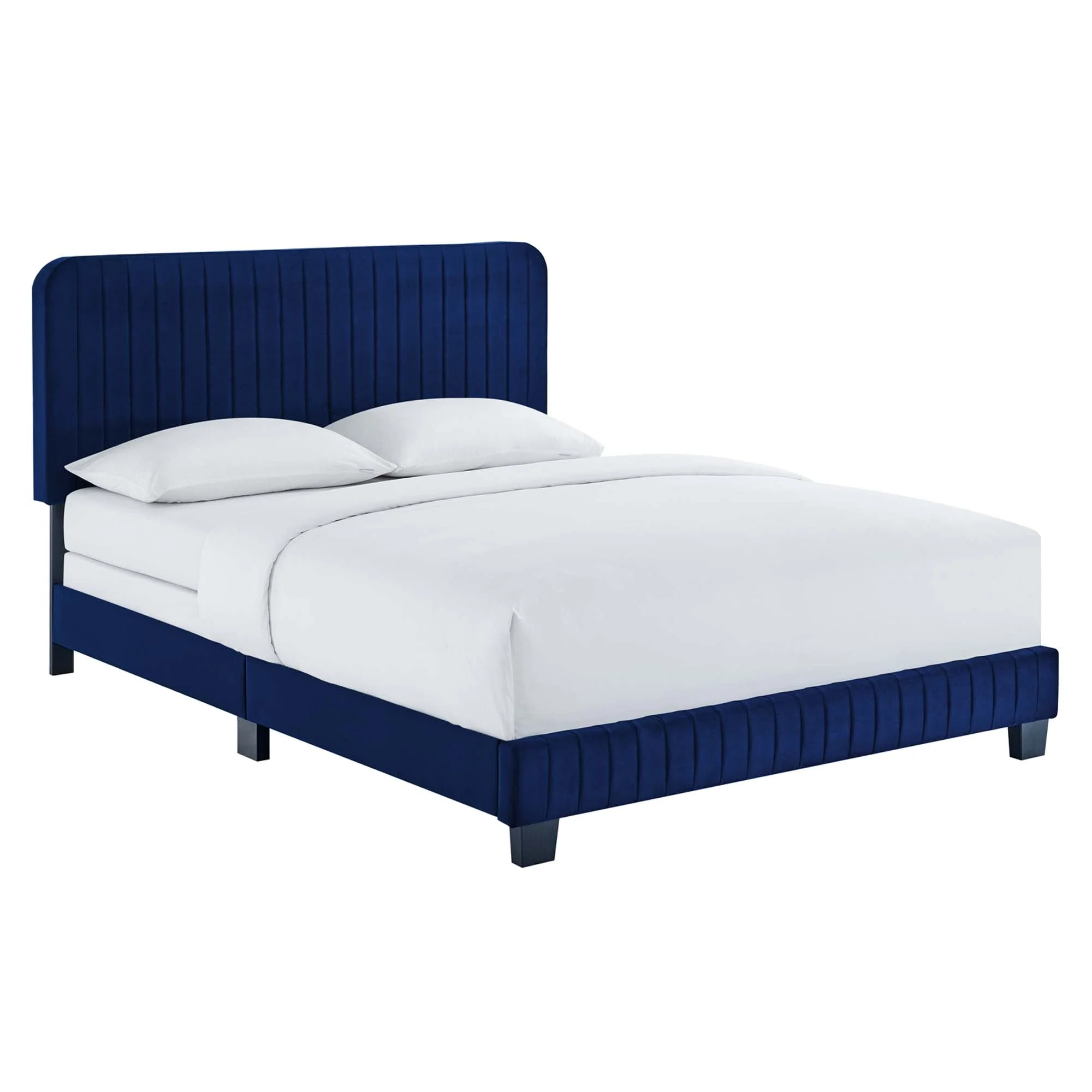 Channel Tufted Performance Velvet Bed - Image 66