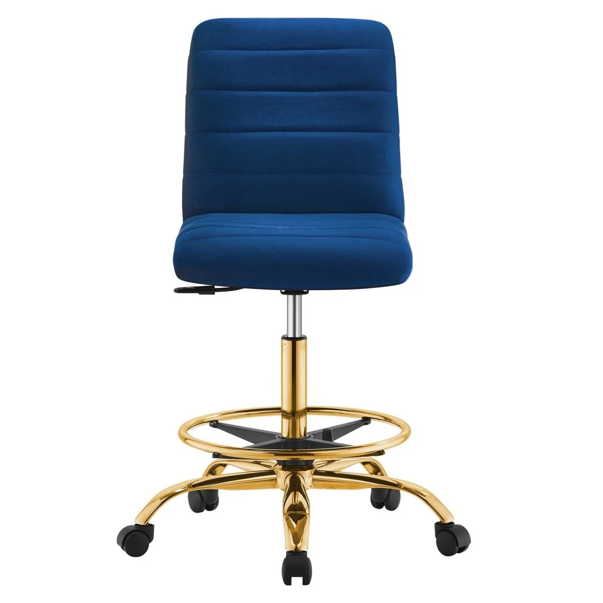 Channel Tufted Performance Velvet Drafting Chair – Comfortable Upholstered Drafting Stool - Image 24