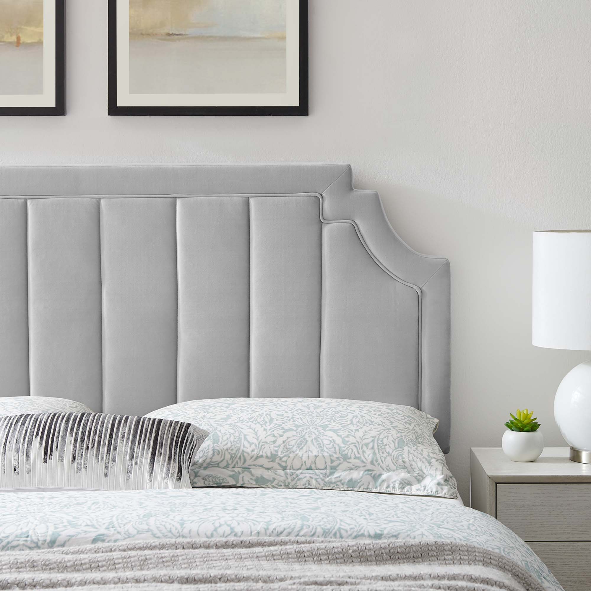 Channel Tufted Performance Velvet Headboard - Image 15