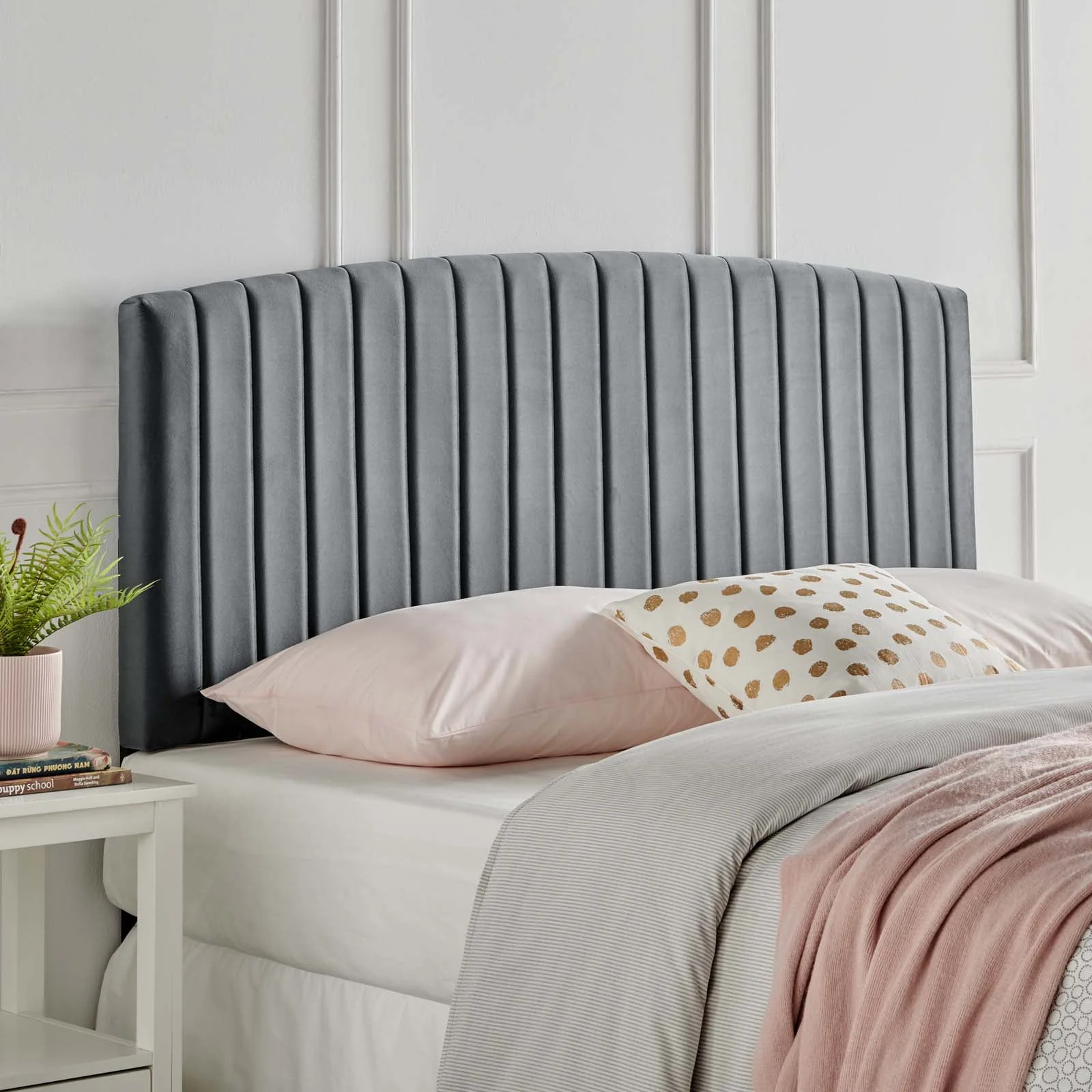 Channel Tufted Performance Velvet Headboard - Image 20