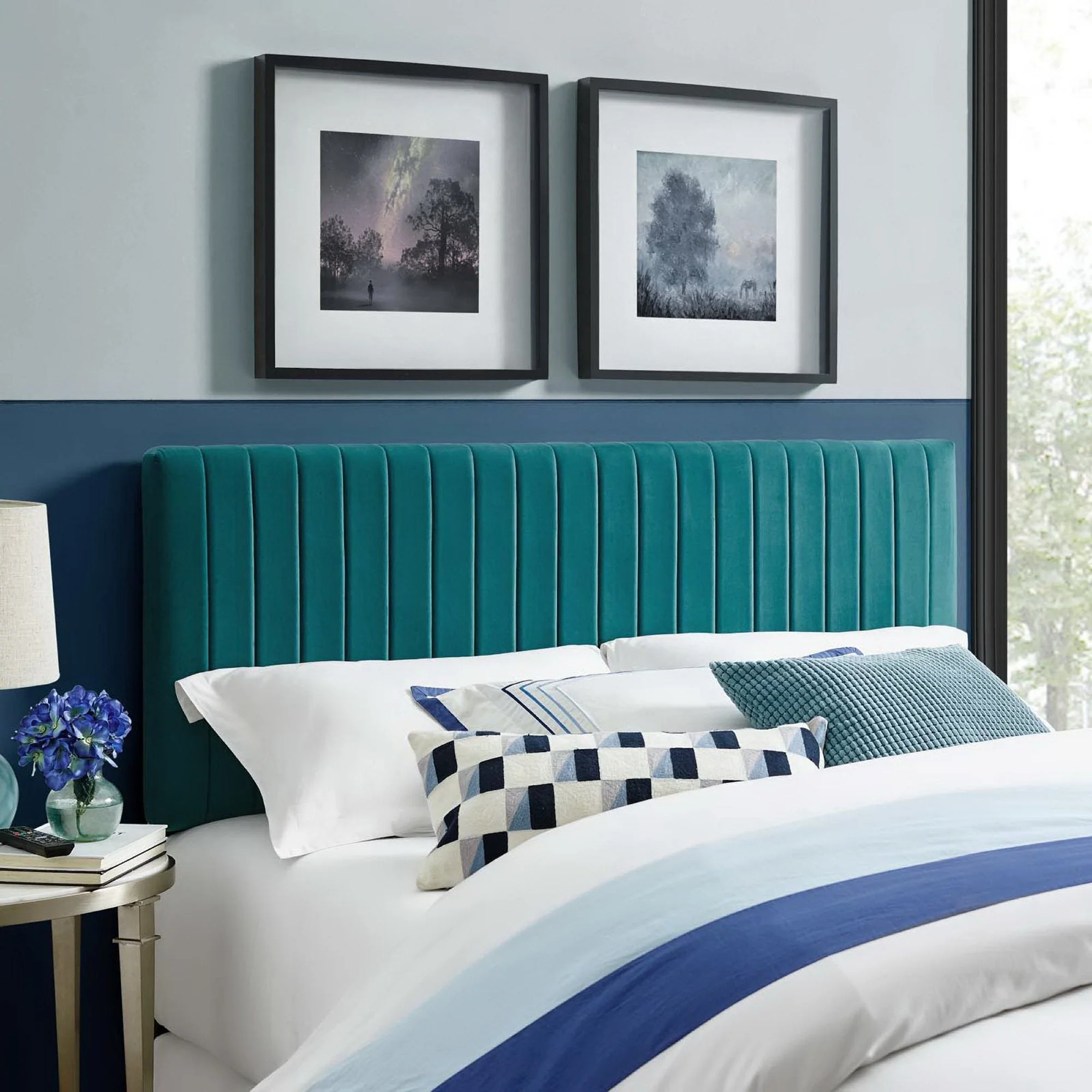 Channel Tufted Performance Velvet Headboard - Image 48