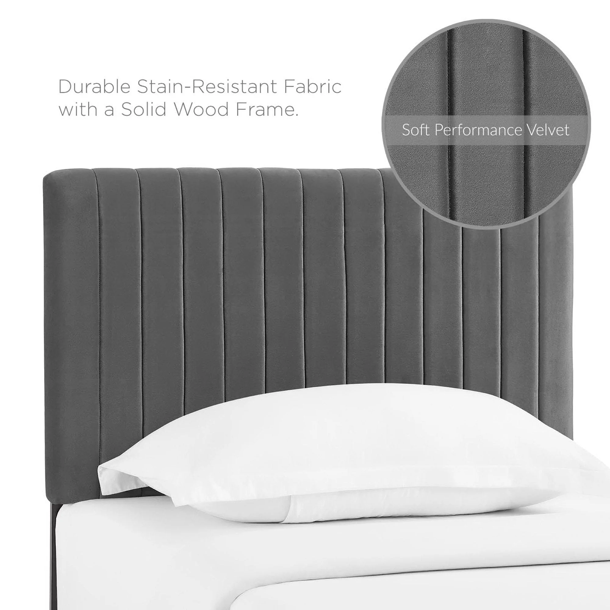 Channel Tufted Performance Velvet Headboard - Image 9