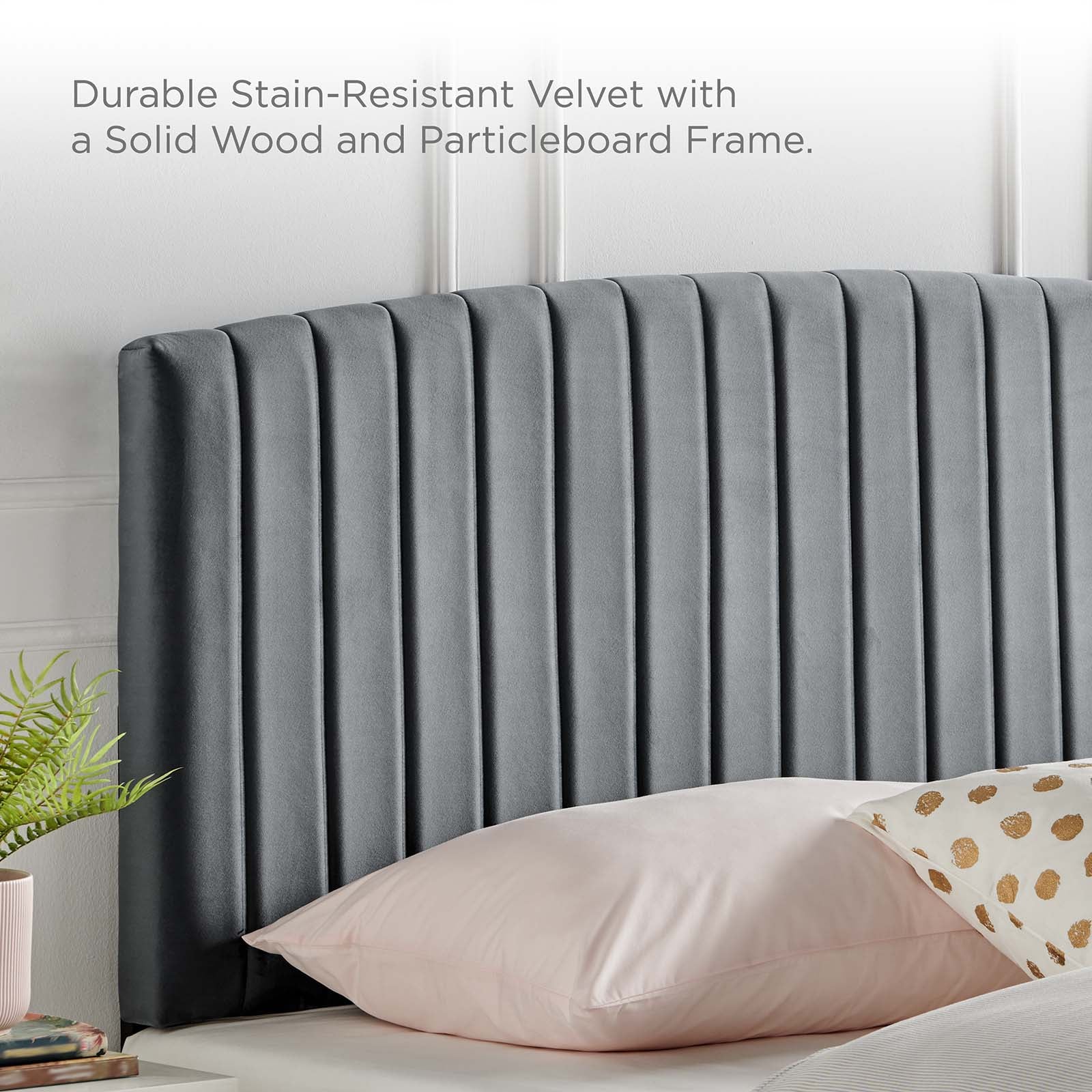 Channel Tufted Performance Velvet Headboard - Image 4