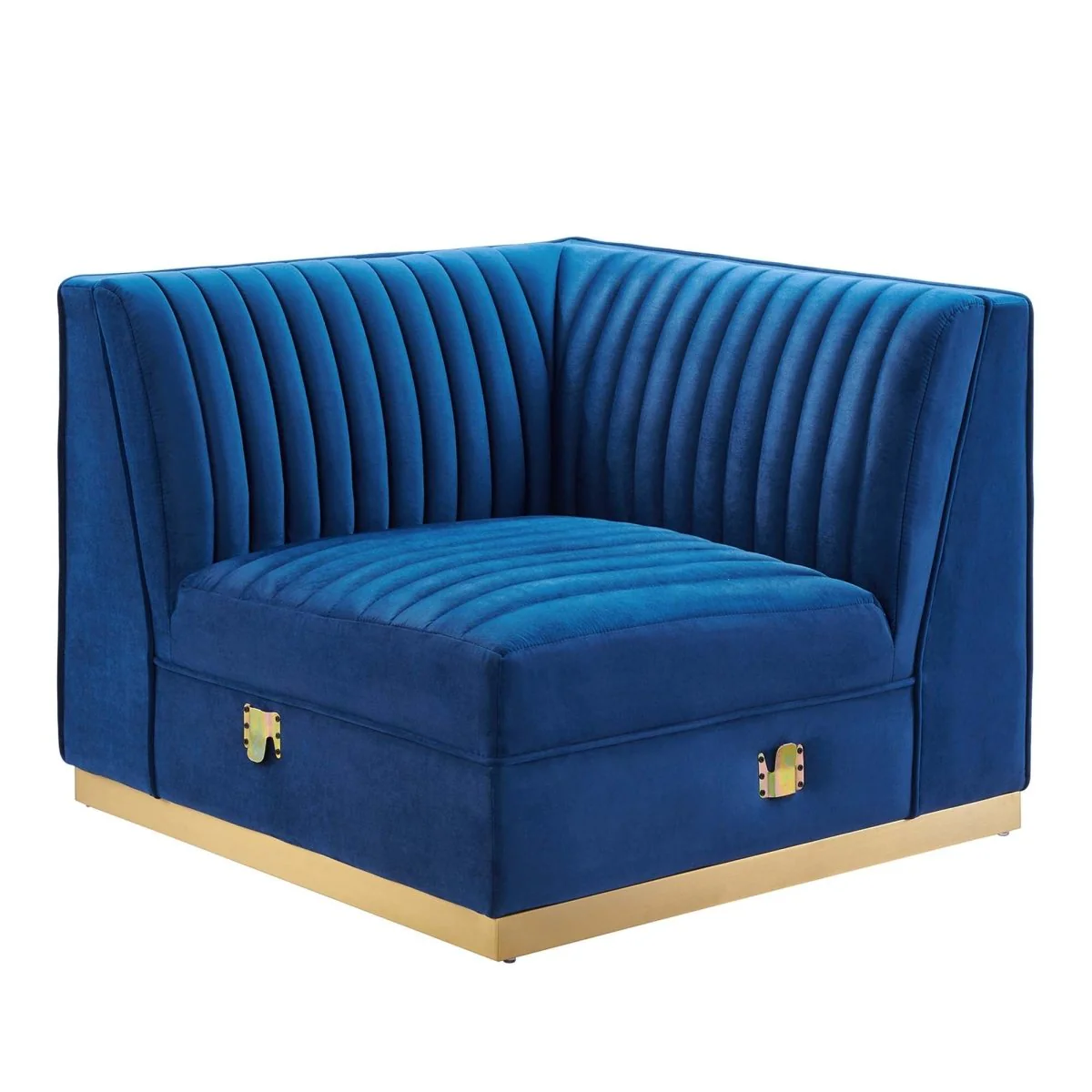 Channel Tufted Performance Velvet Modular Left Corner Chair 36 Inch - Image 13