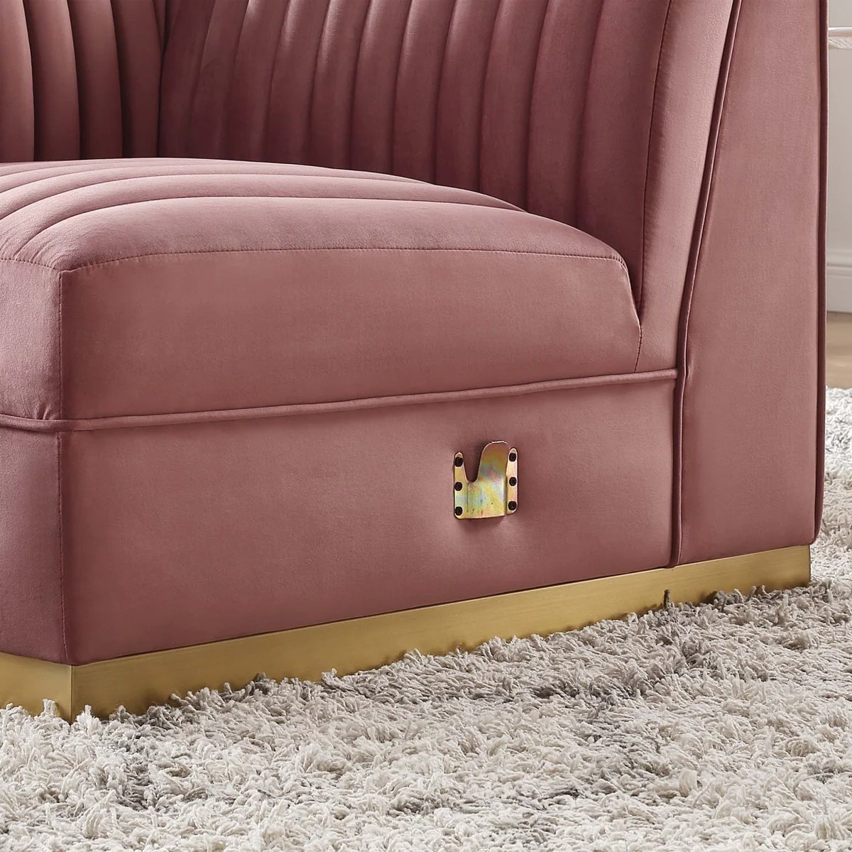 Channel Tufted Performance Velvet Modular Left Corner Chair 36 Inch - Image 3
