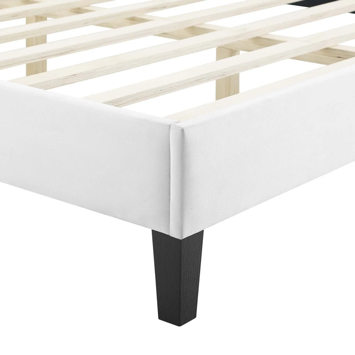 Channel Tufted Performance Velvet Platform Bed with Tapered Wood Legs - Image 10