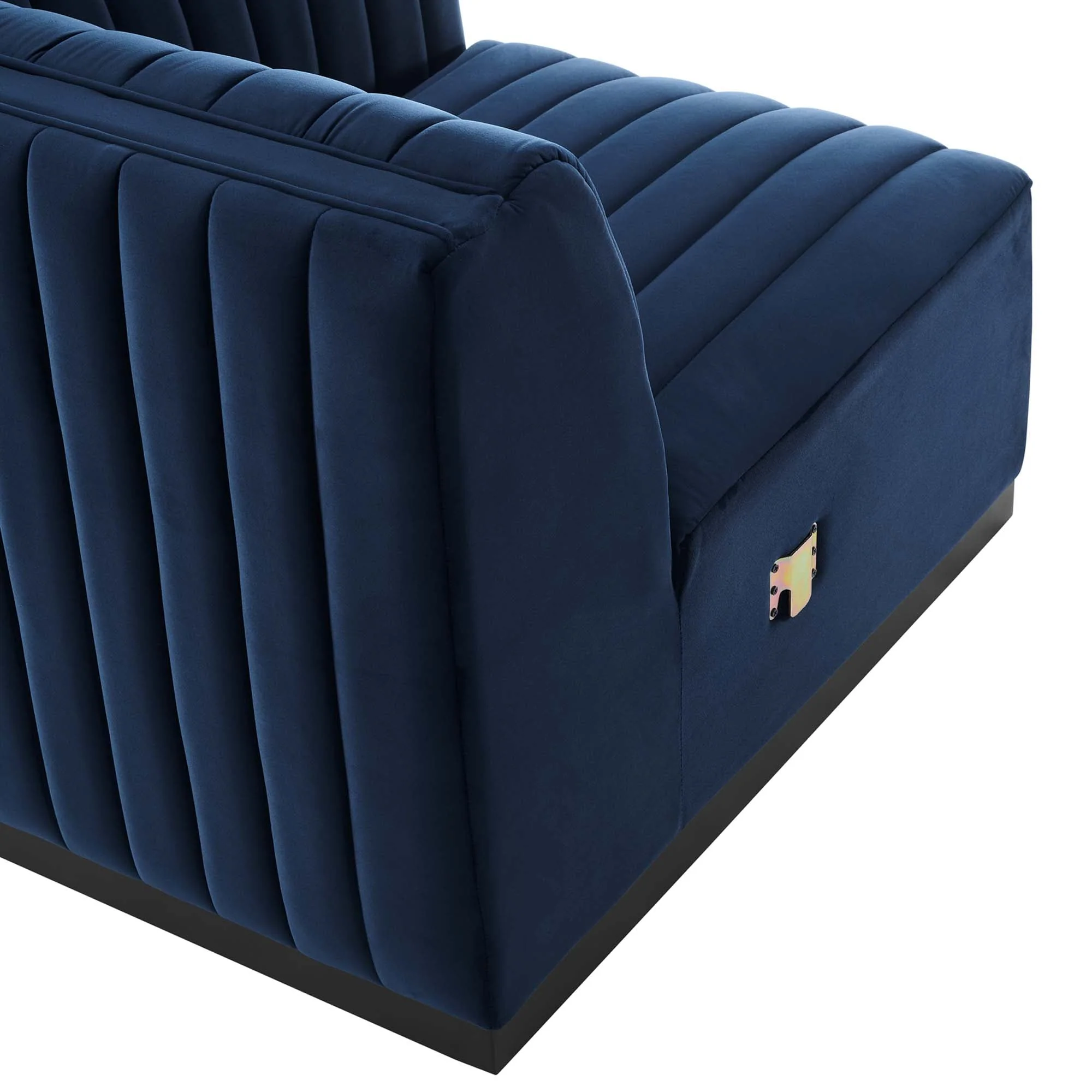 Channel Tufted Performance Velvet Right-Arm Modular Chair - Image 13
