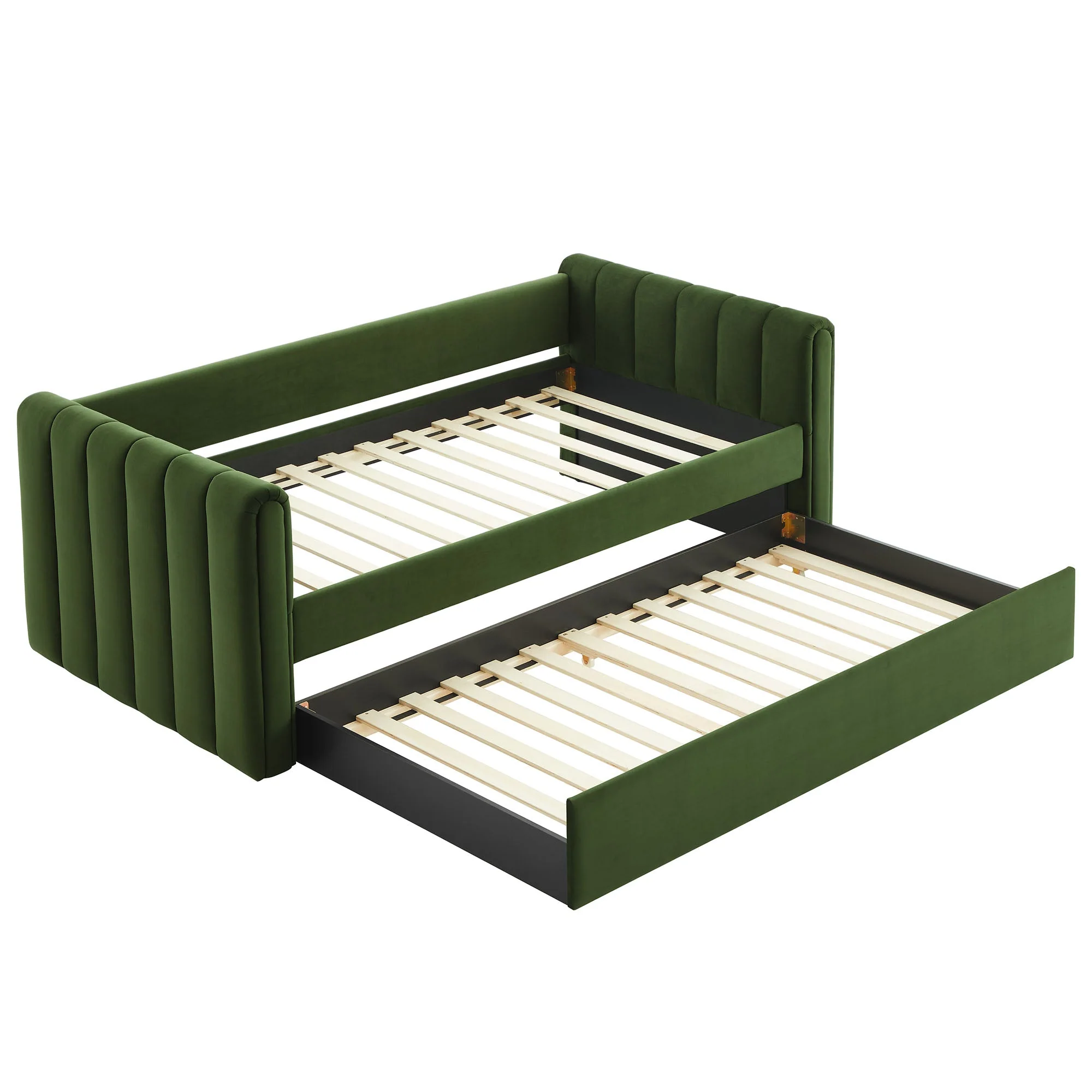 Channel Tufted Performance Velvet Twin Daybed with Trundle - Image 16